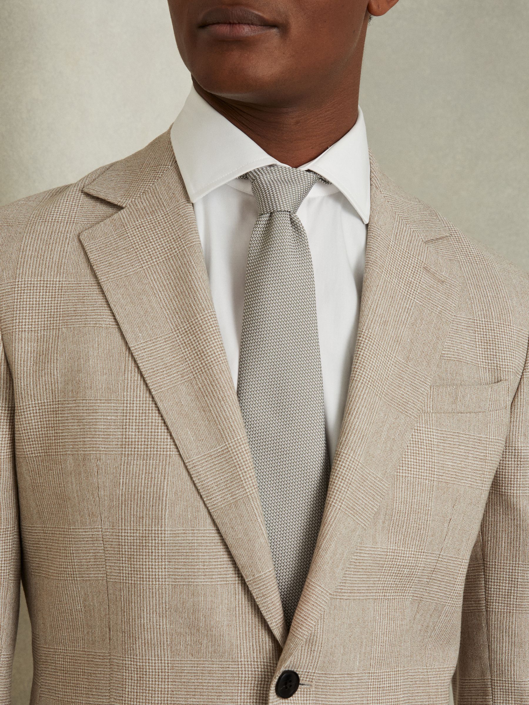 Textured Silk Blend Tie in Light Sage - image 1