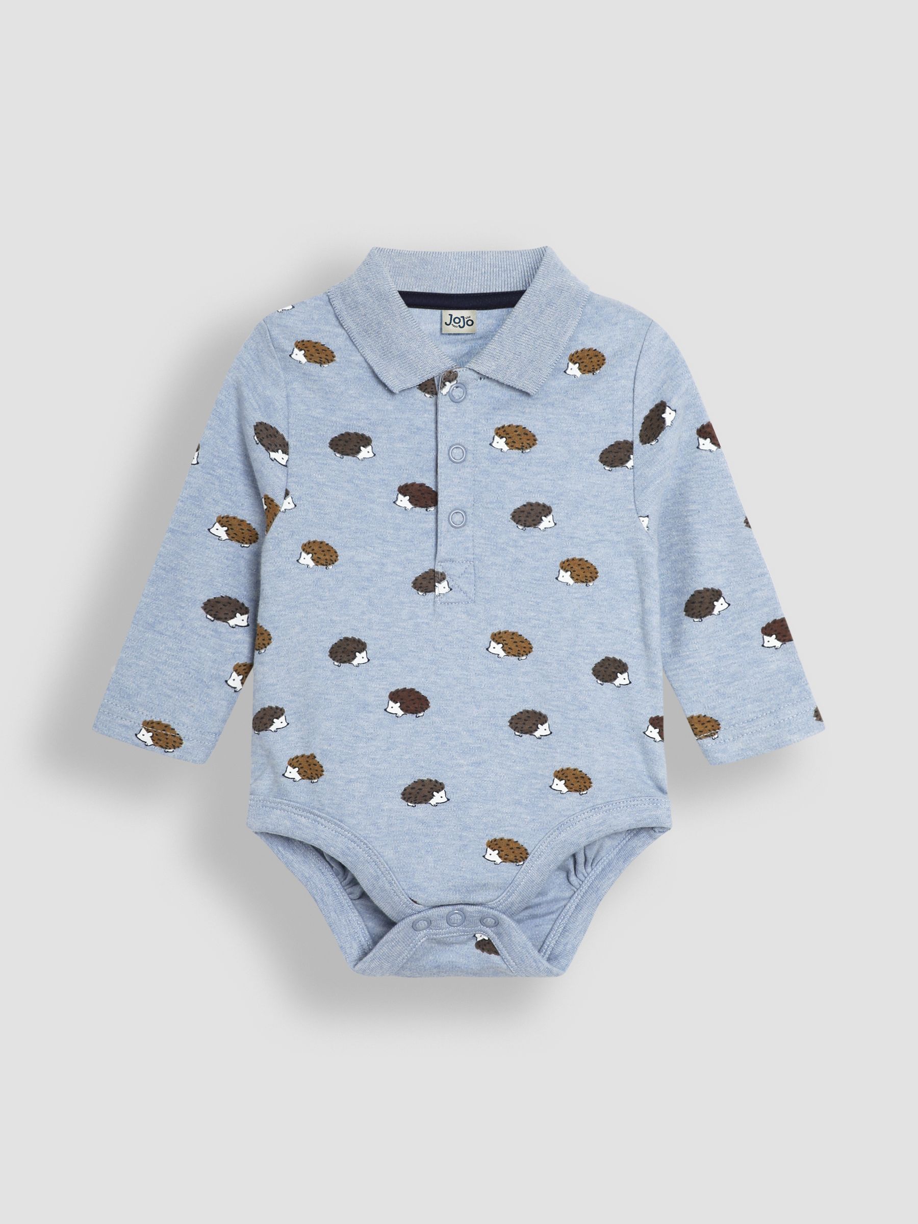 Blue Hedgehog Printed Polo Shirt Bodysuit - Image 1 of 3