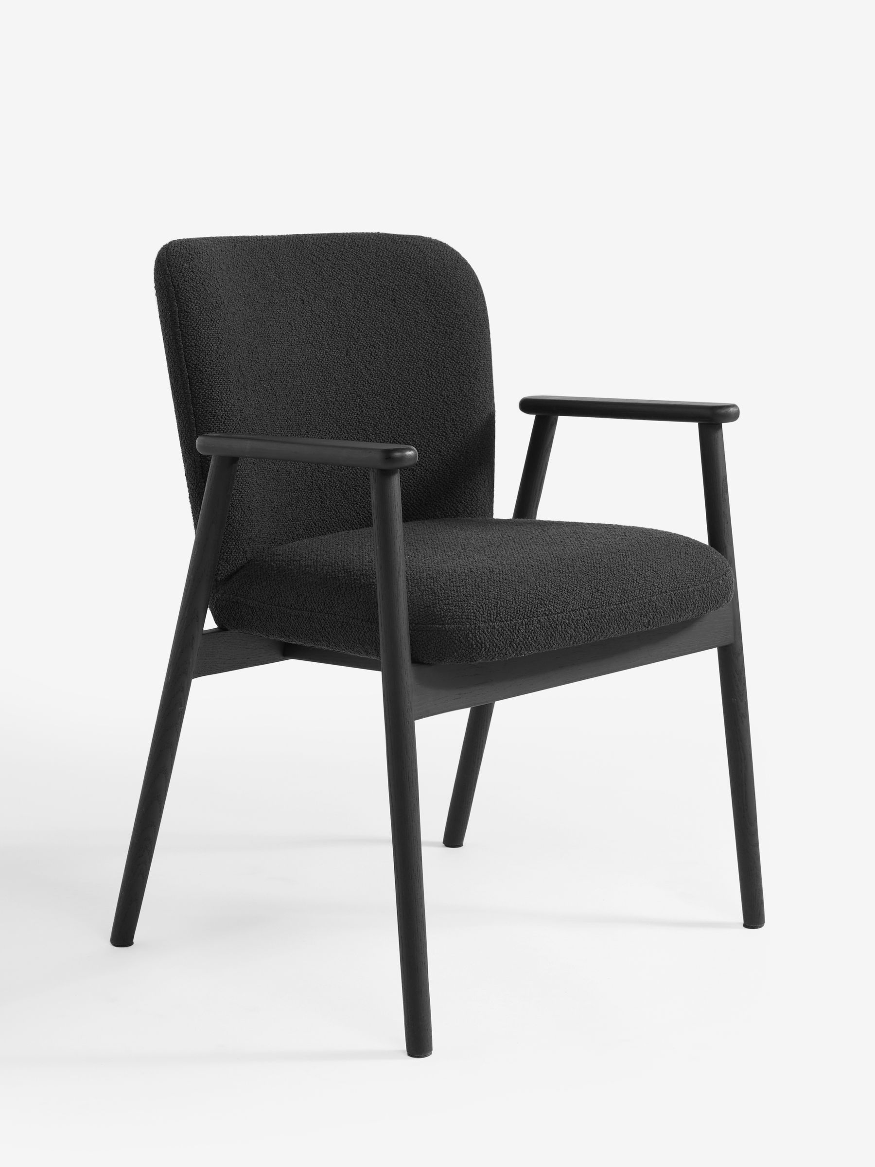 Jasper Conran London Set of 2 Soft Boucle Black Aden Dining Chairs - Image 4 of 6