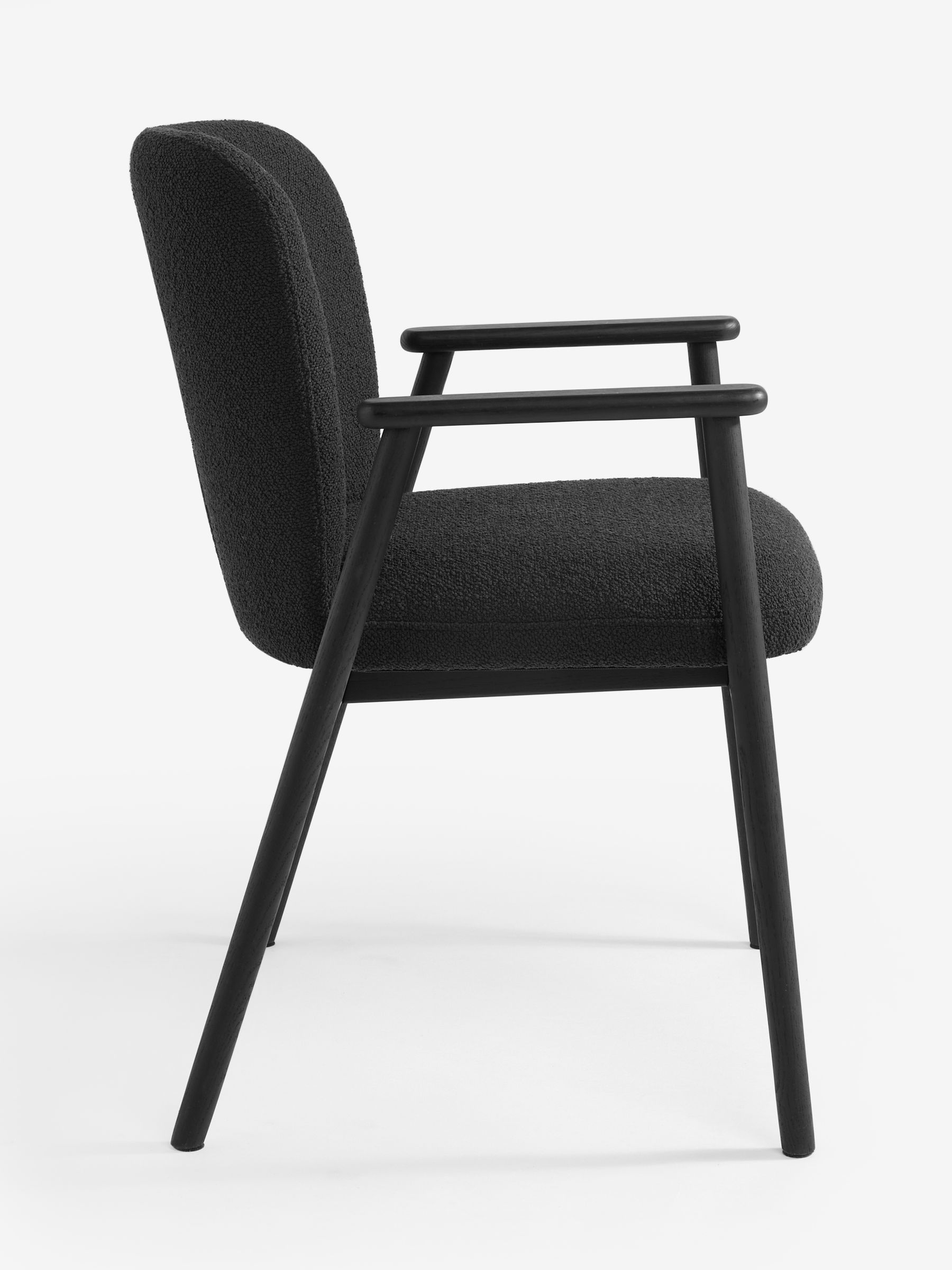 Jasper Conran London Set of 2 Soft Boucle Black Aden Dining Chairs - Image 5 of 6