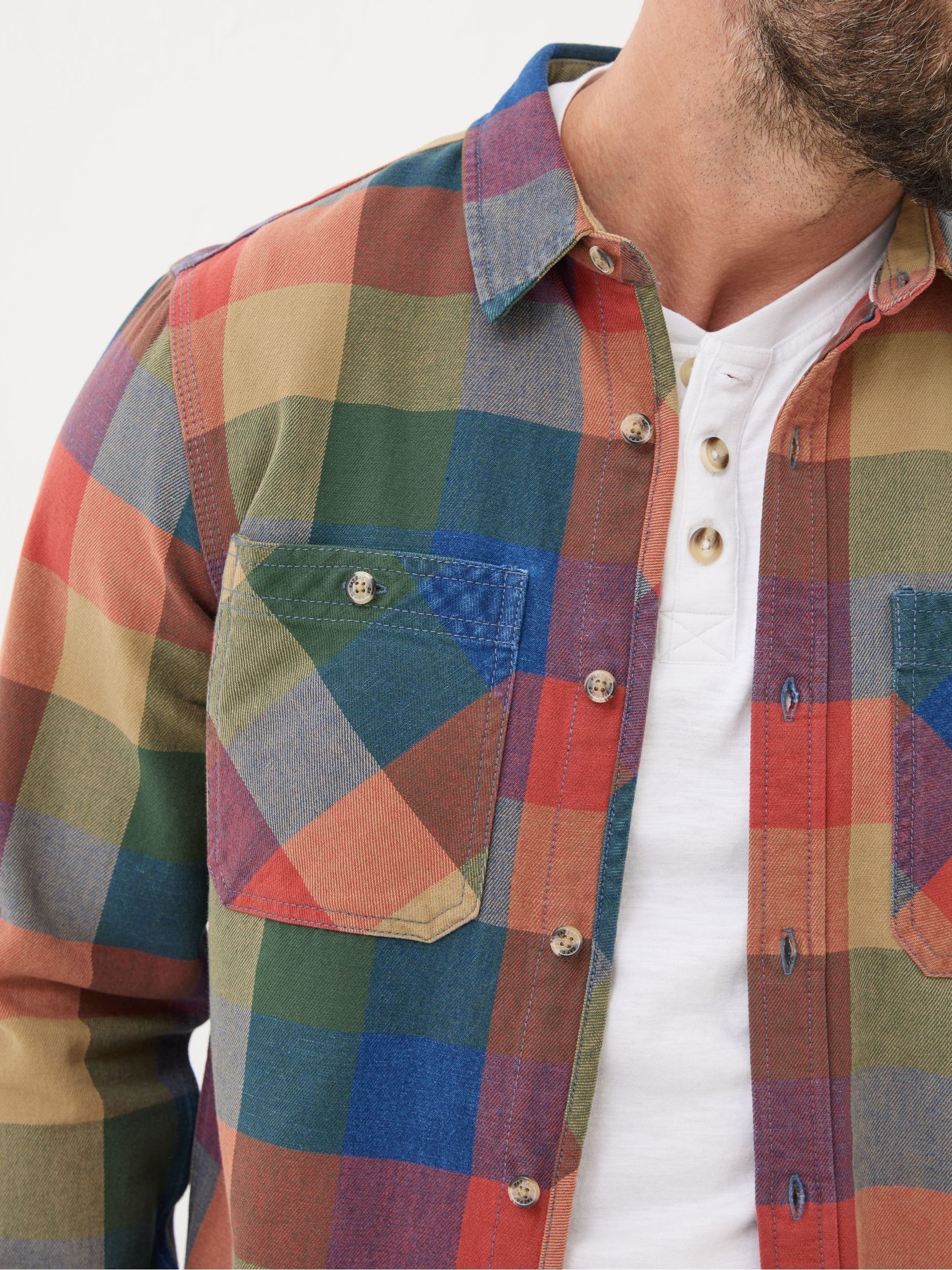 Blue/Orange Rye Buffalo Check Shirt - Image 5 of 6