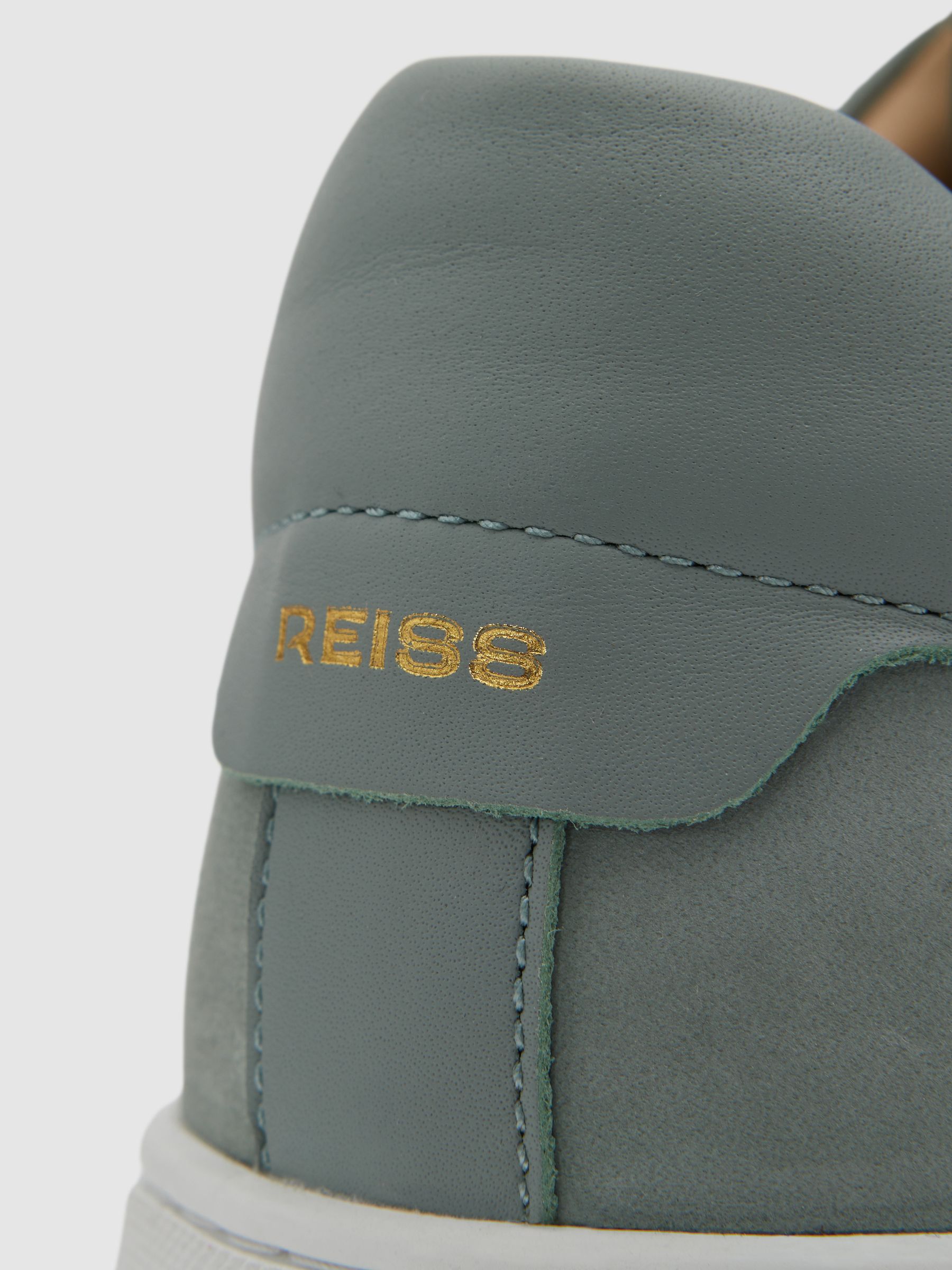 Nubuck Leather Low Top Trainers in Pistachio - Image 5 of 5