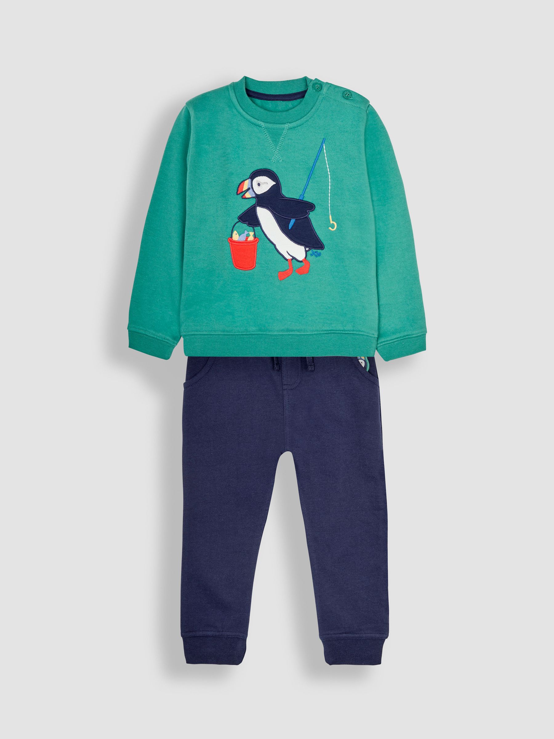 Green Puffin Applique Sweatshirt & Jogger Set - Image 3 of 8