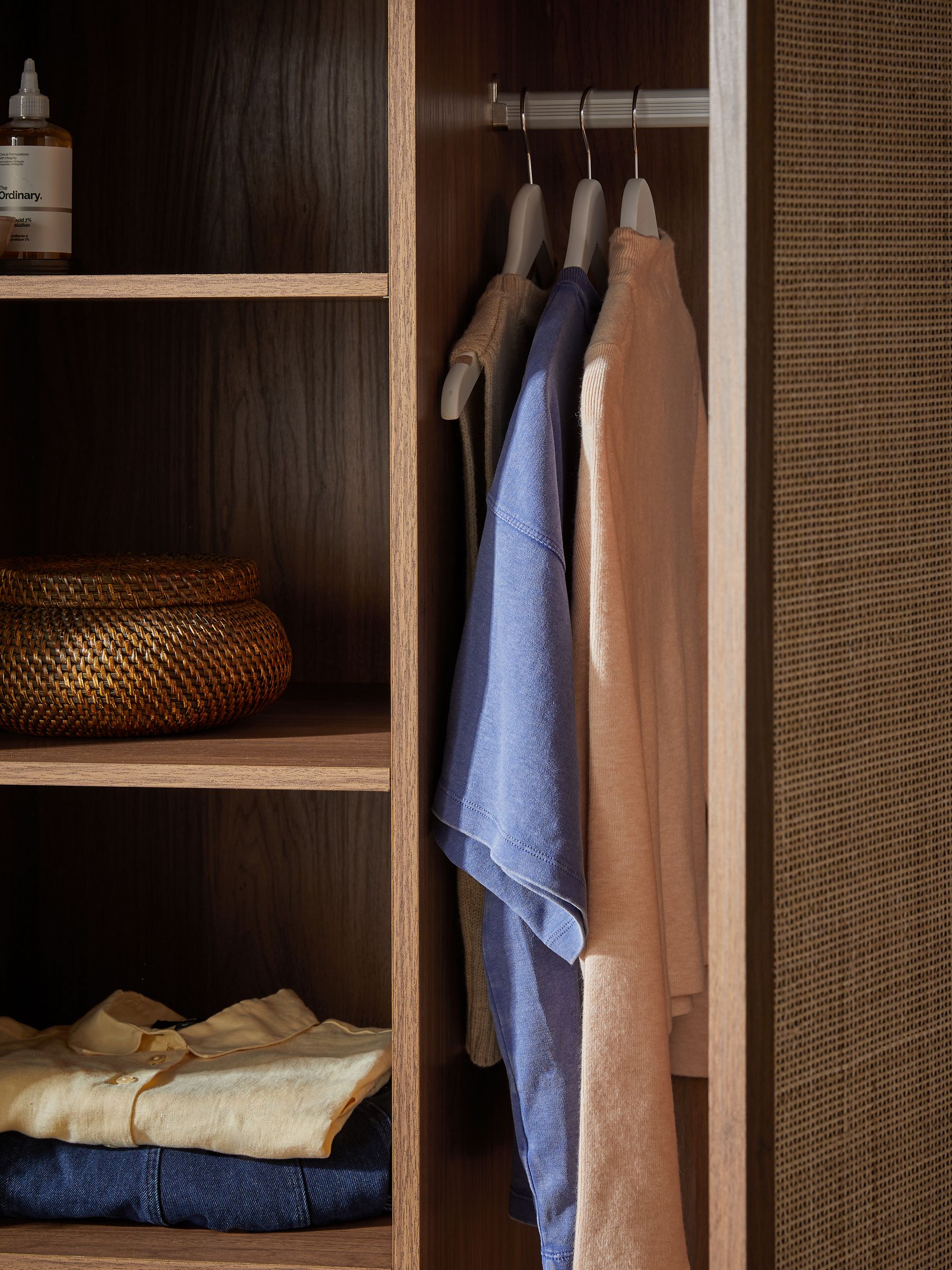 Pavia Rattan Triple Wardrobe in Dark Oak Effect - Image 3 of 5