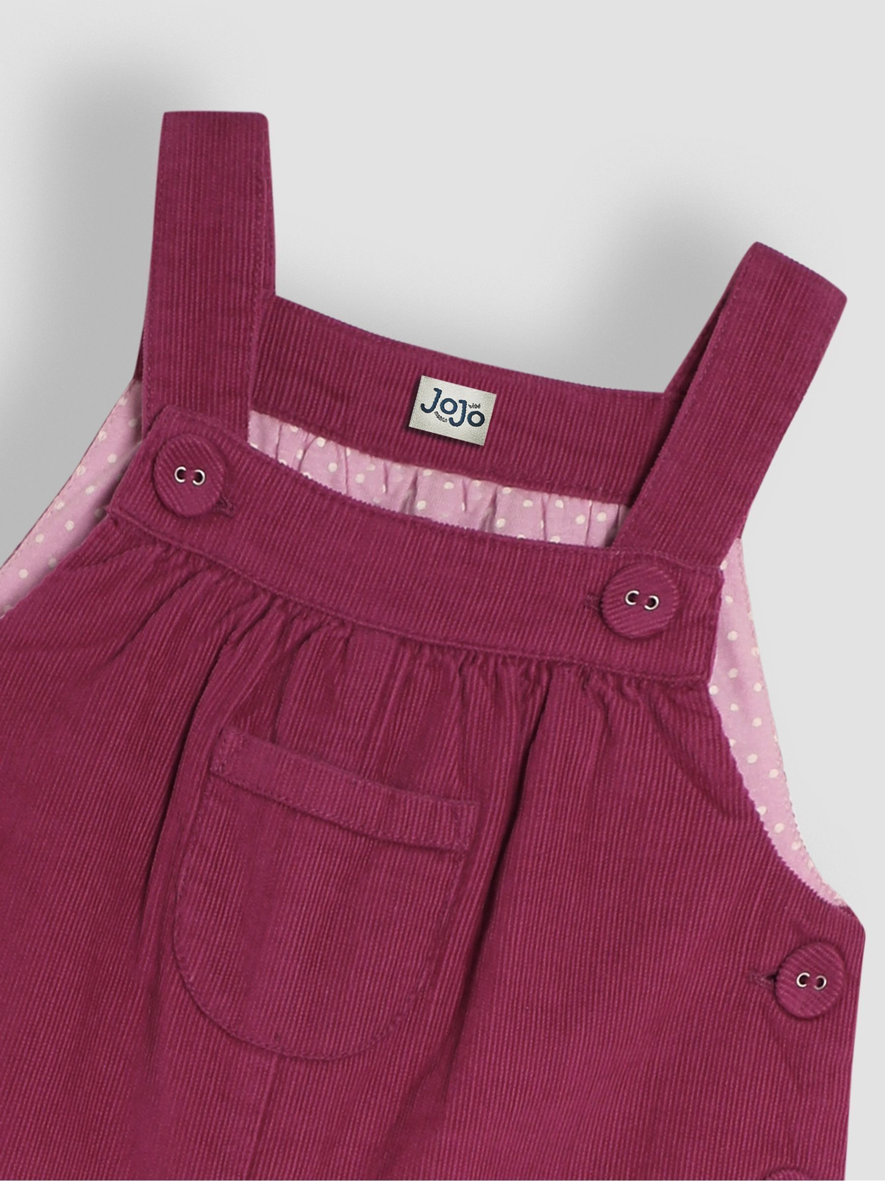 Raspberry Pink Cord Dungarees - Image 3 of 3