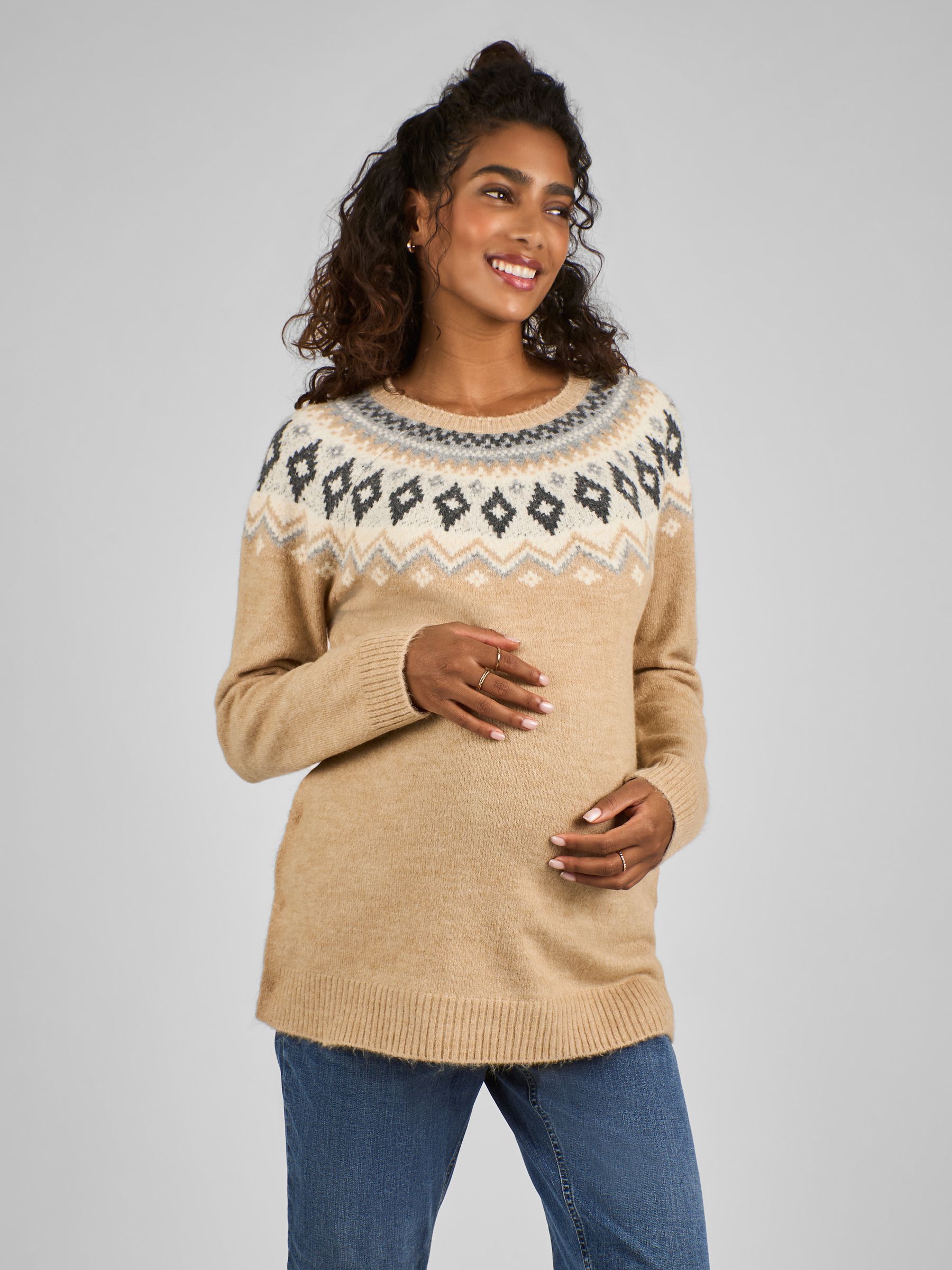 Oatmeal Maternity & Nursing Jumper - Image 1 of 5