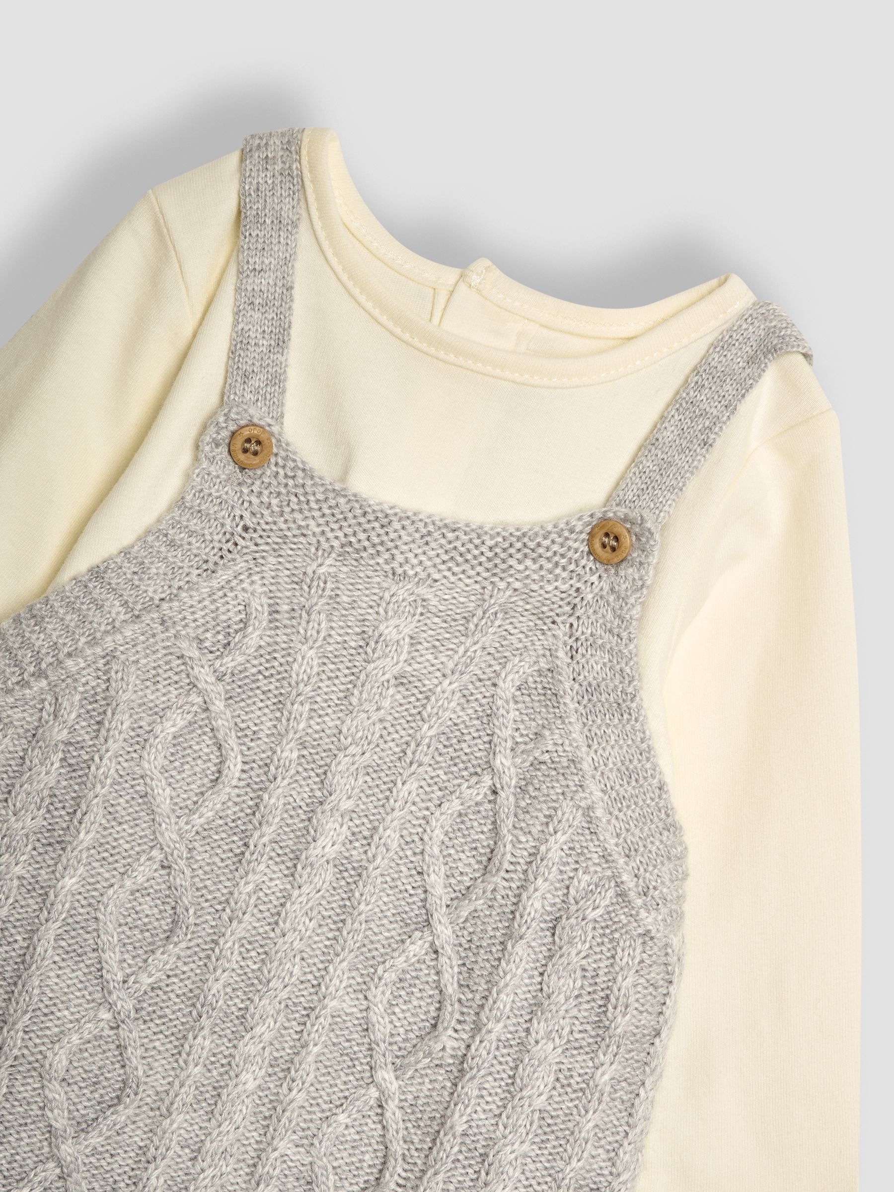 Grey Cable Knit Dungarees & Top Baby Set - Image 6 of 6