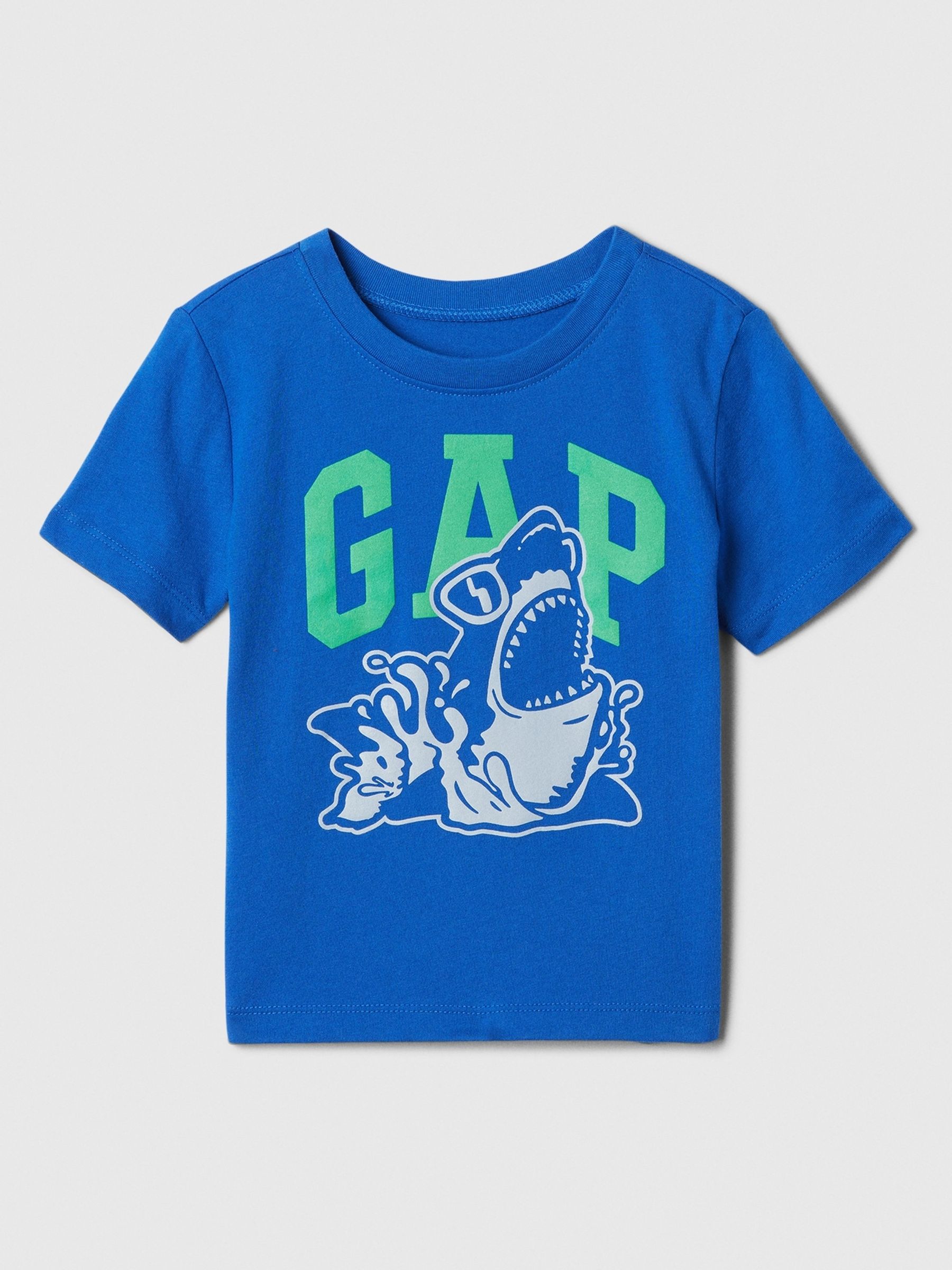 Blue Shark Graphic Short Sleeve T-Shirt (Newborn-5yrs) - Image 1 of 2