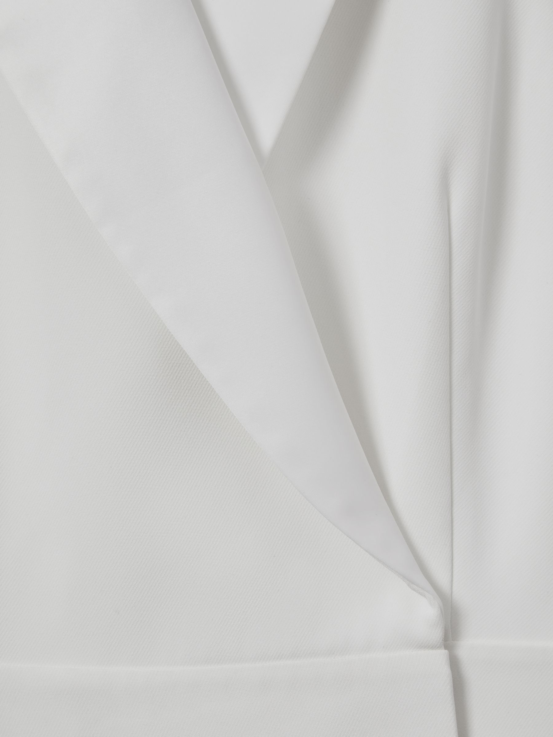 Petite Double Breasted Satin Tux Jumpsuit in White - Image 6 of 7