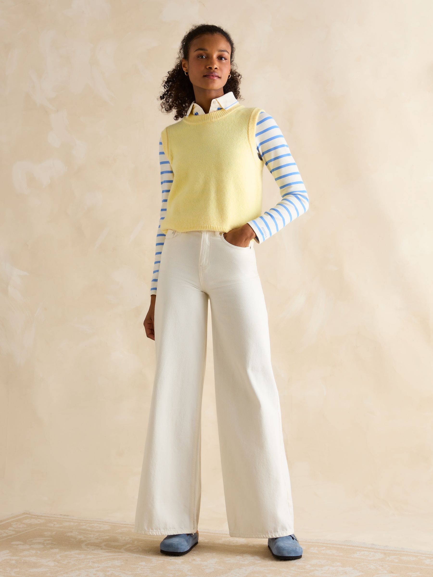 Fairfield Blue Striped Ribbed Long Sleeve Striped Polo Shirt - Image 3 of 5