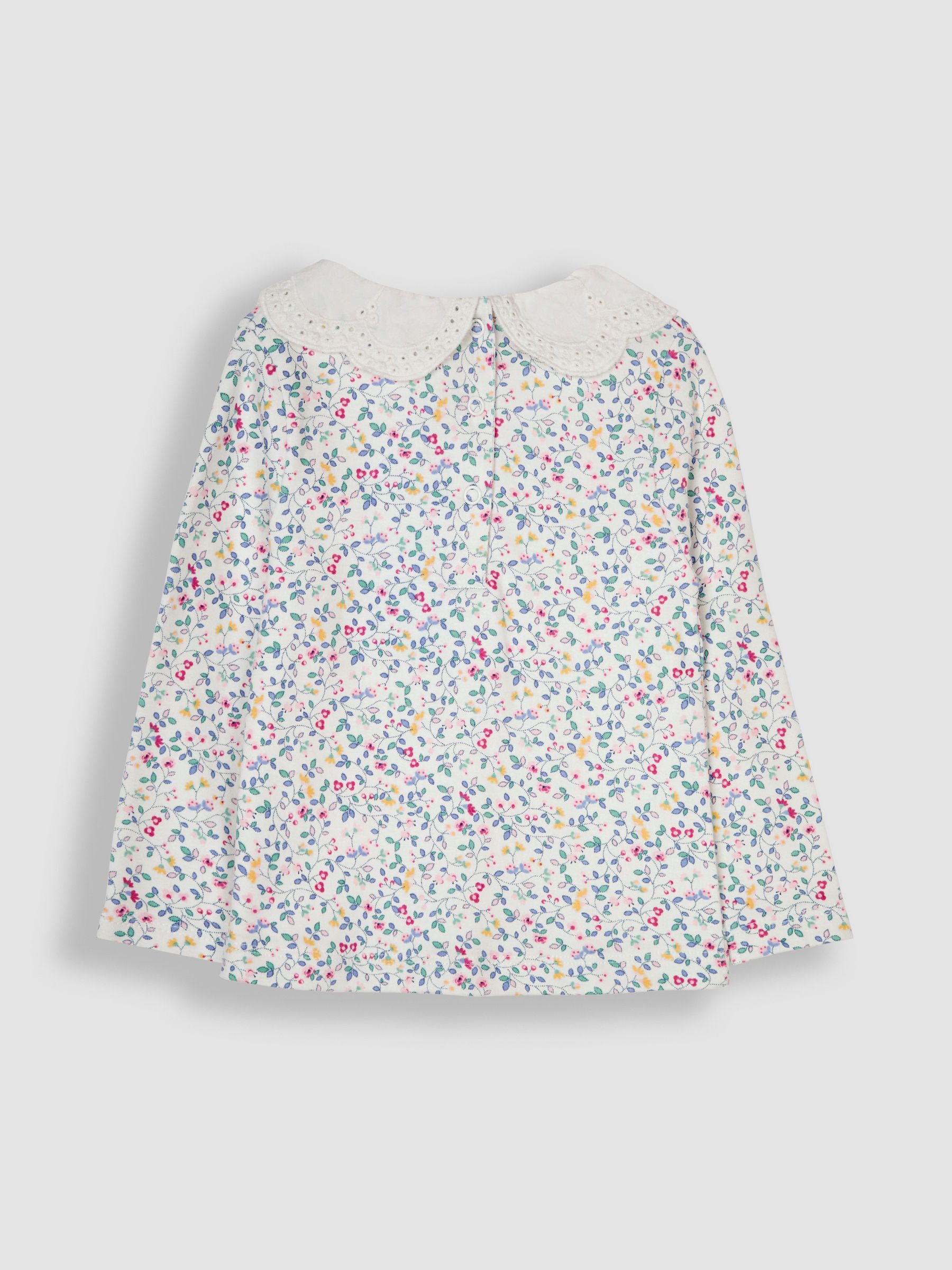 Cream Floral Broderie Collar Top - Image 2 of 3