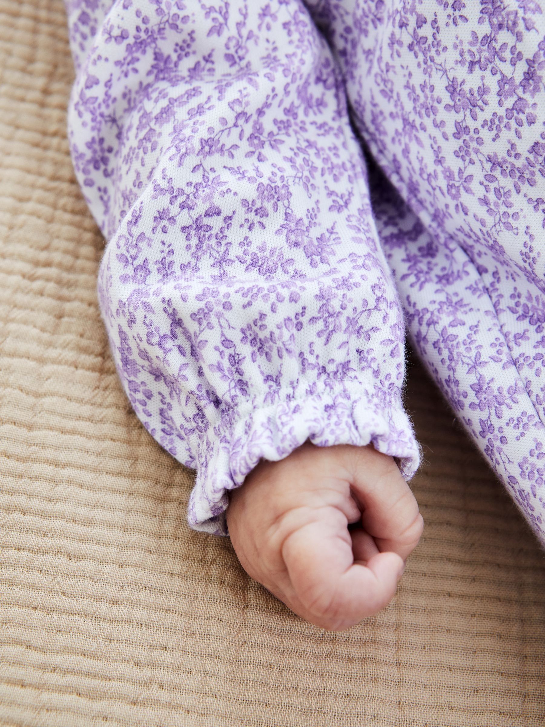 Lilac Pretty Floral Sleepsuit - Image 2 of 5