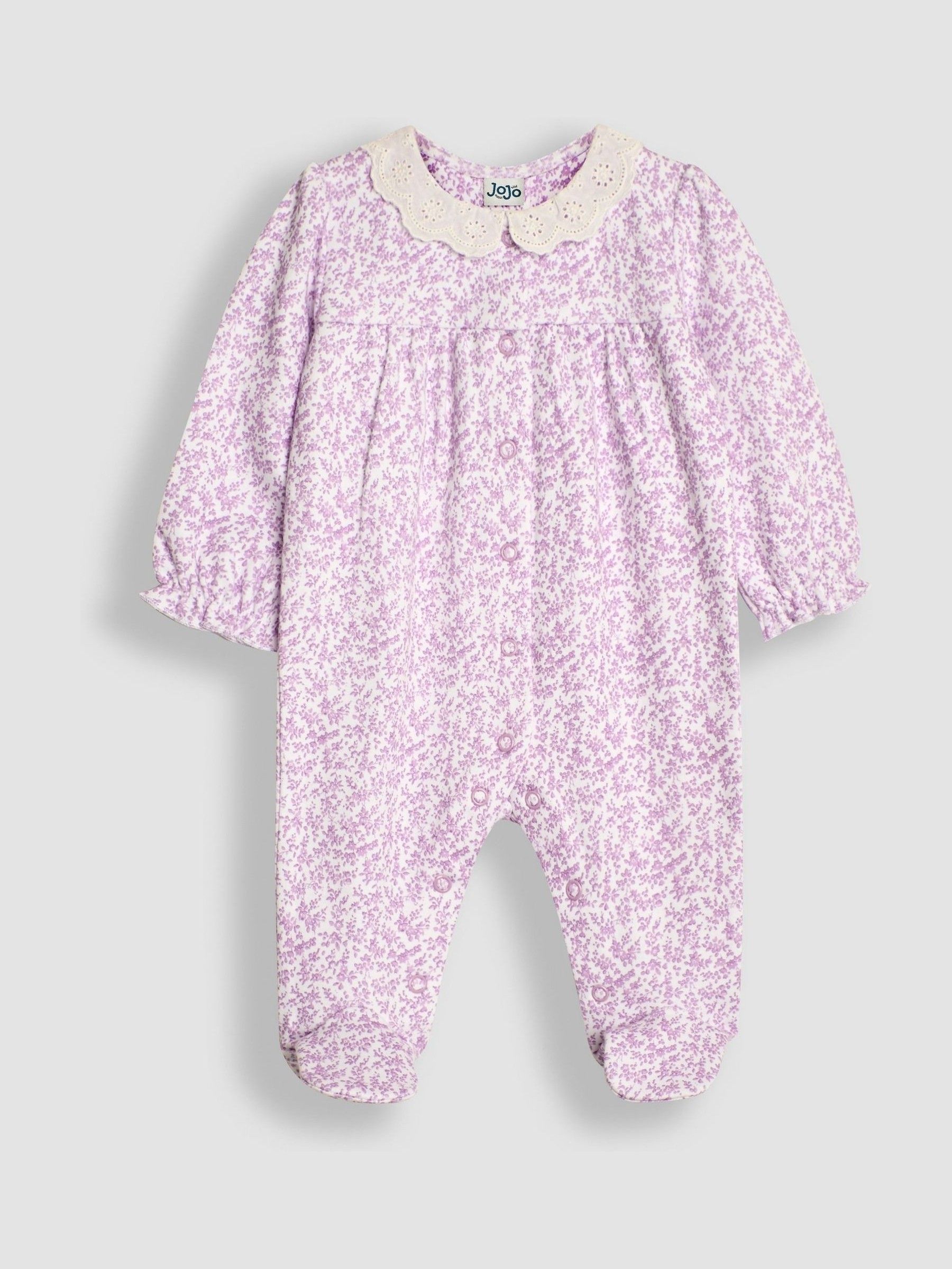 Lilac Pretty Floral Sleepsuit - Image 3 of 5