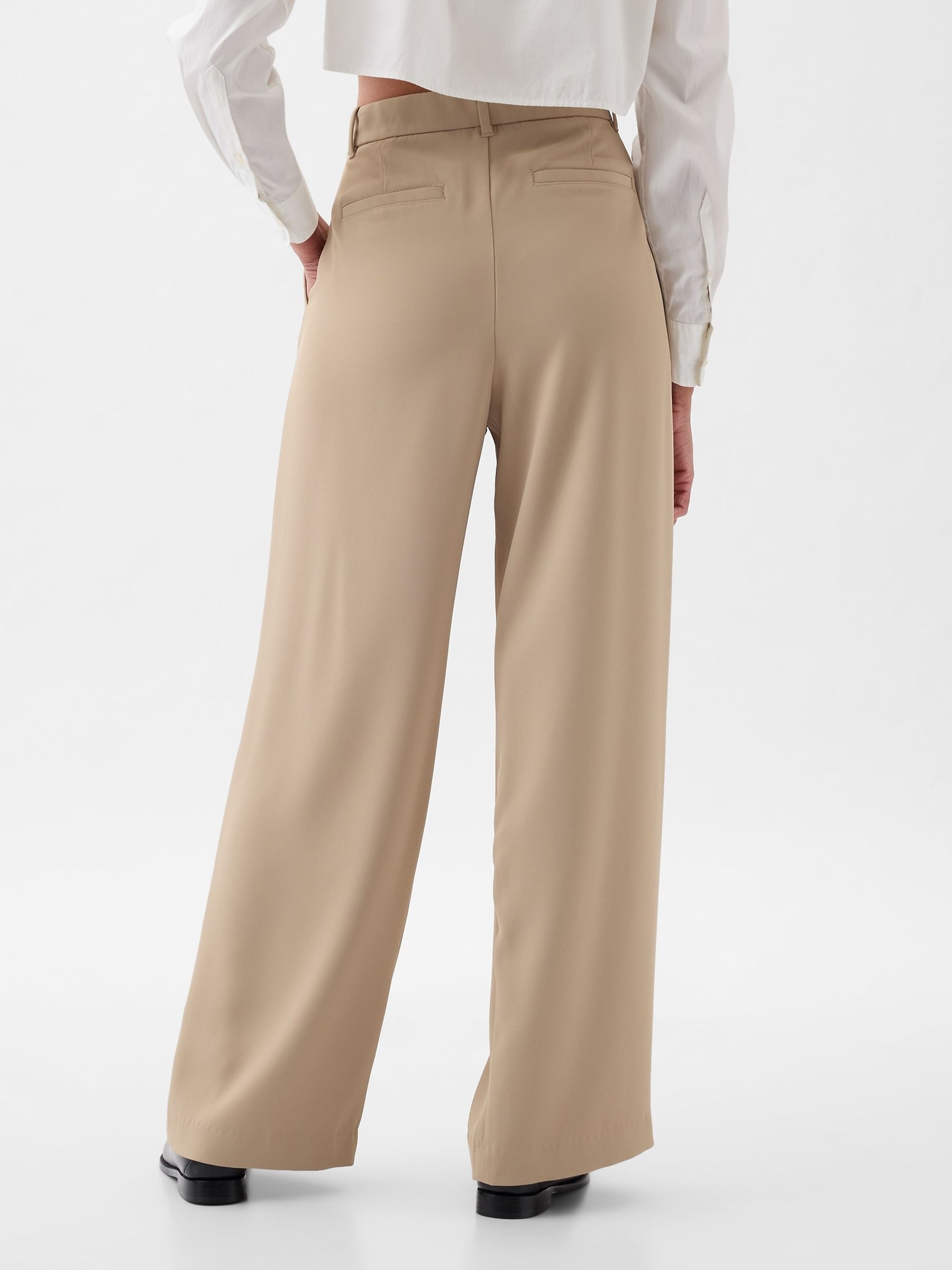 Beige 365 High Waisted Pleated Trousers - Image 2 of 5