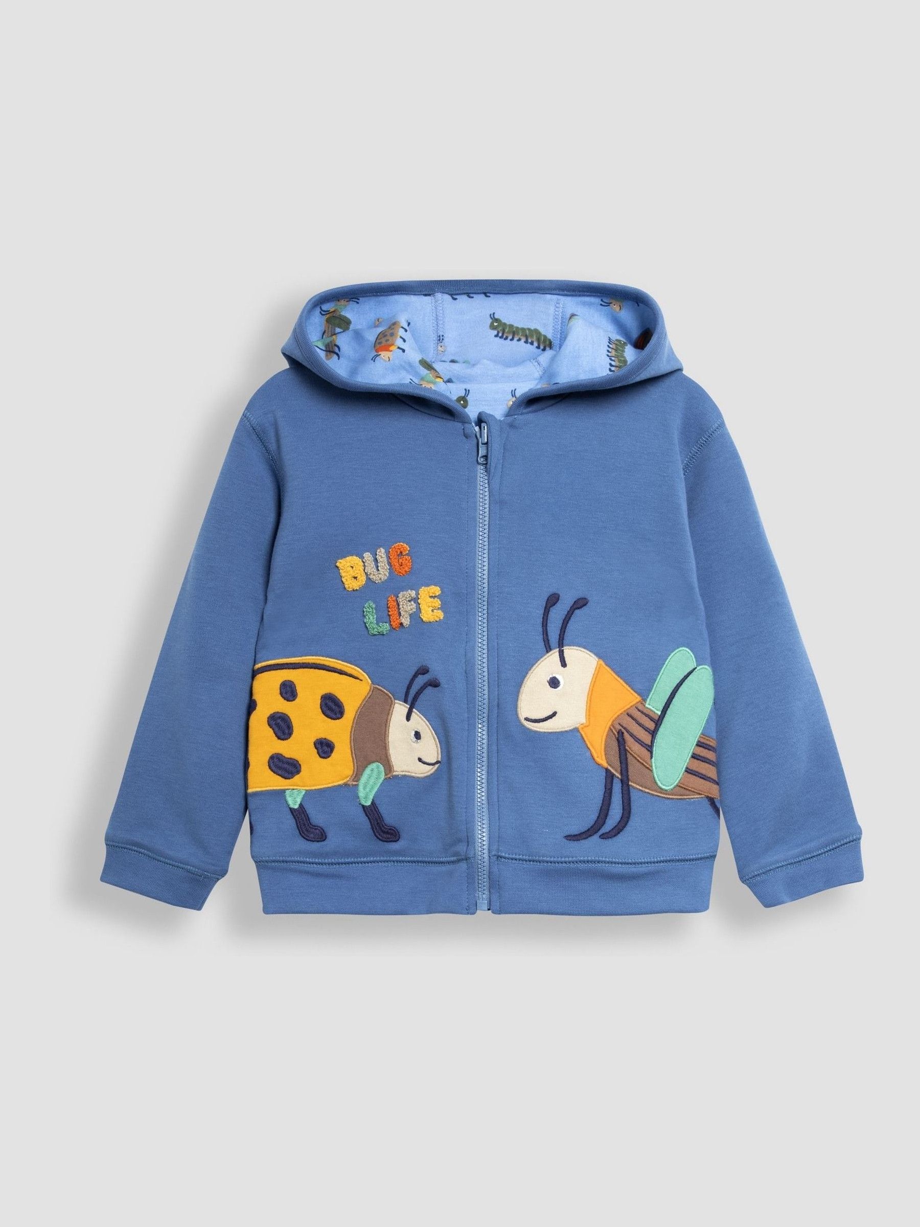 Denim Blue Bug Appliqué Reversible Hoodie - Image 2 of 7