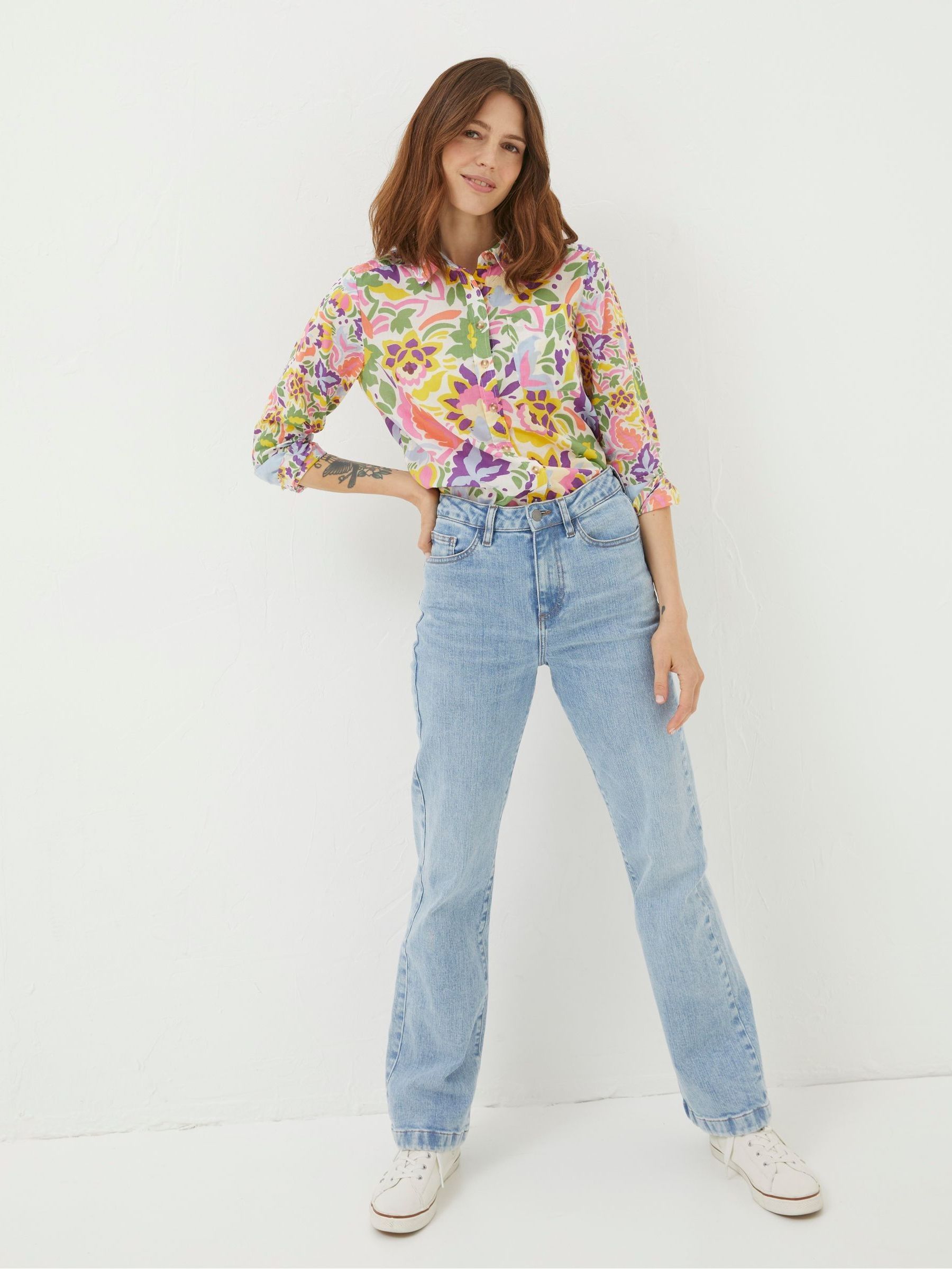 Pink Art Floral Shirt - Image 1 of 6 Pink Art Floral Shirt - Image 1 of 6