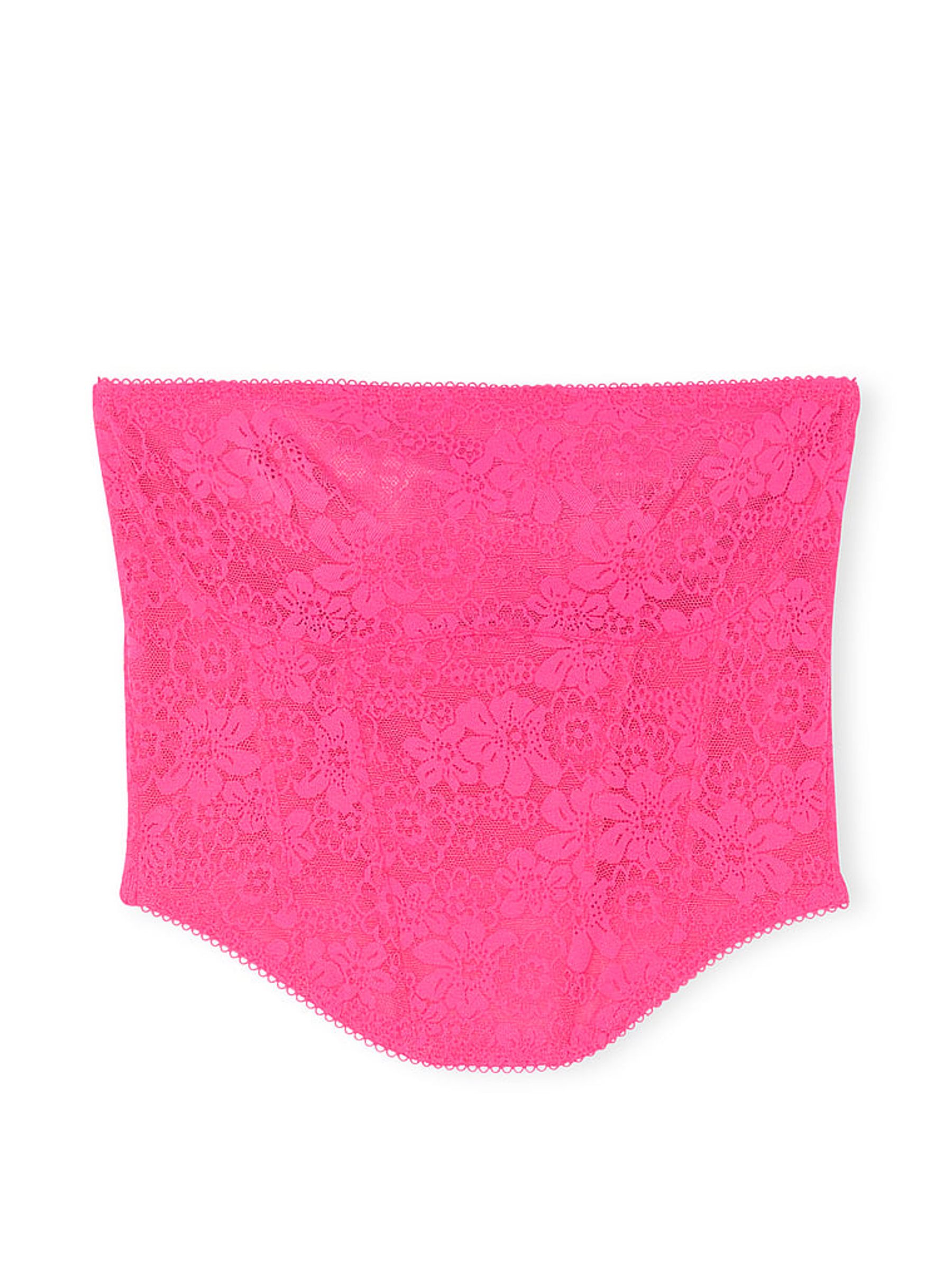 Pink Rose Lace Strapless Corset Top - Image 3 of 3