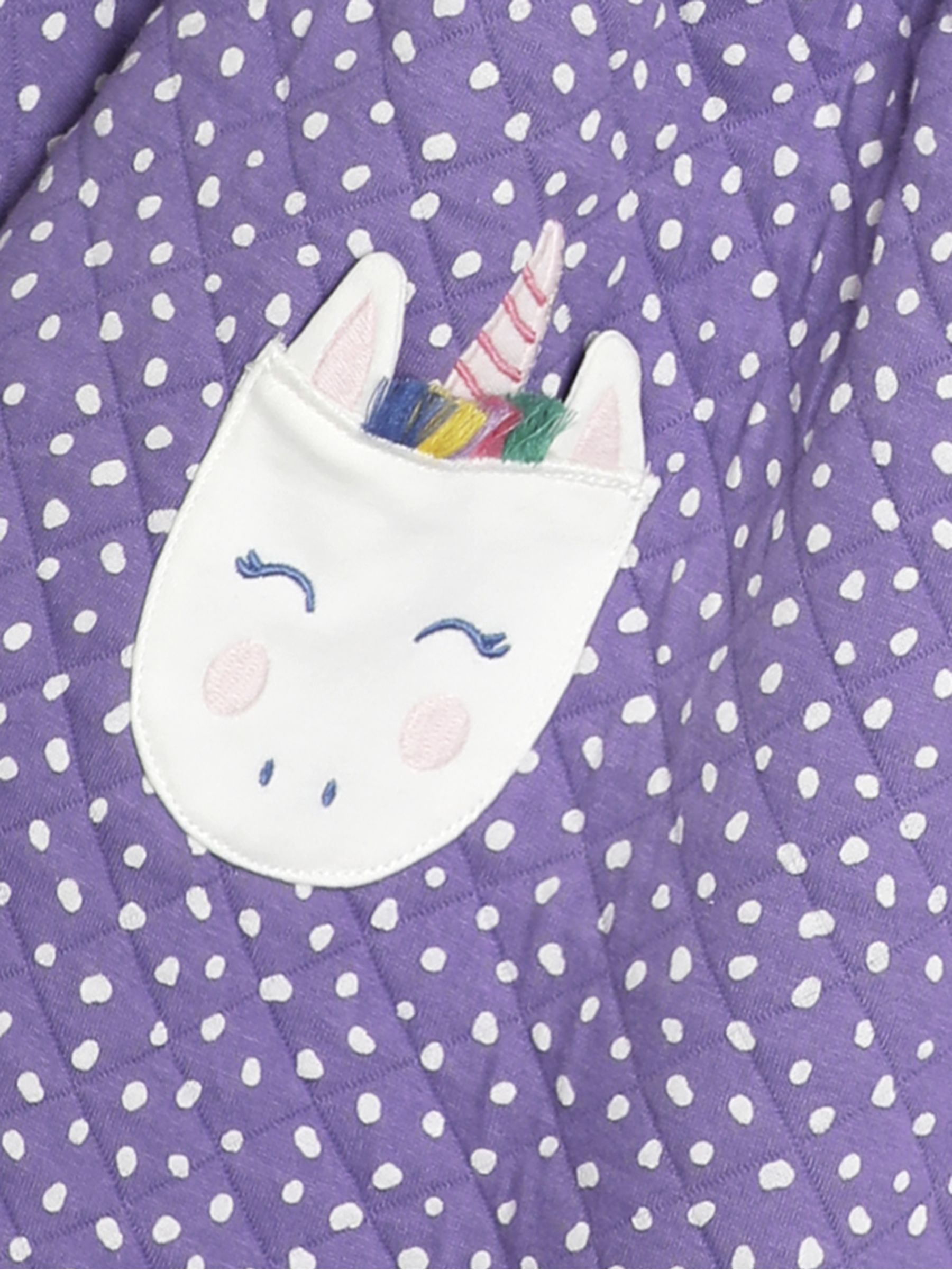 Lilac Unicorn Appliqué Pocket Quilted Dress - Image 3 of 3