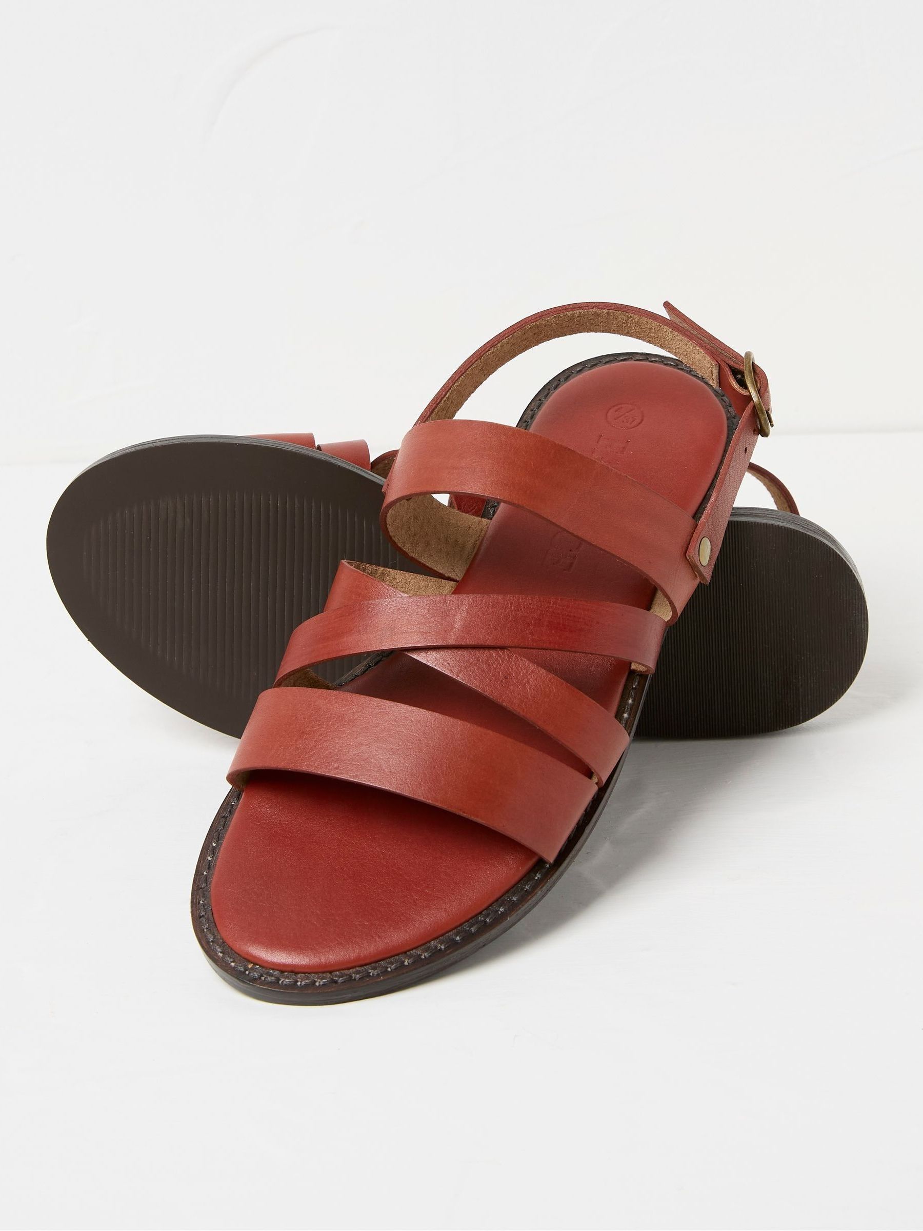 Hallie Red Leather Strap Sandals - Image 2 of 3