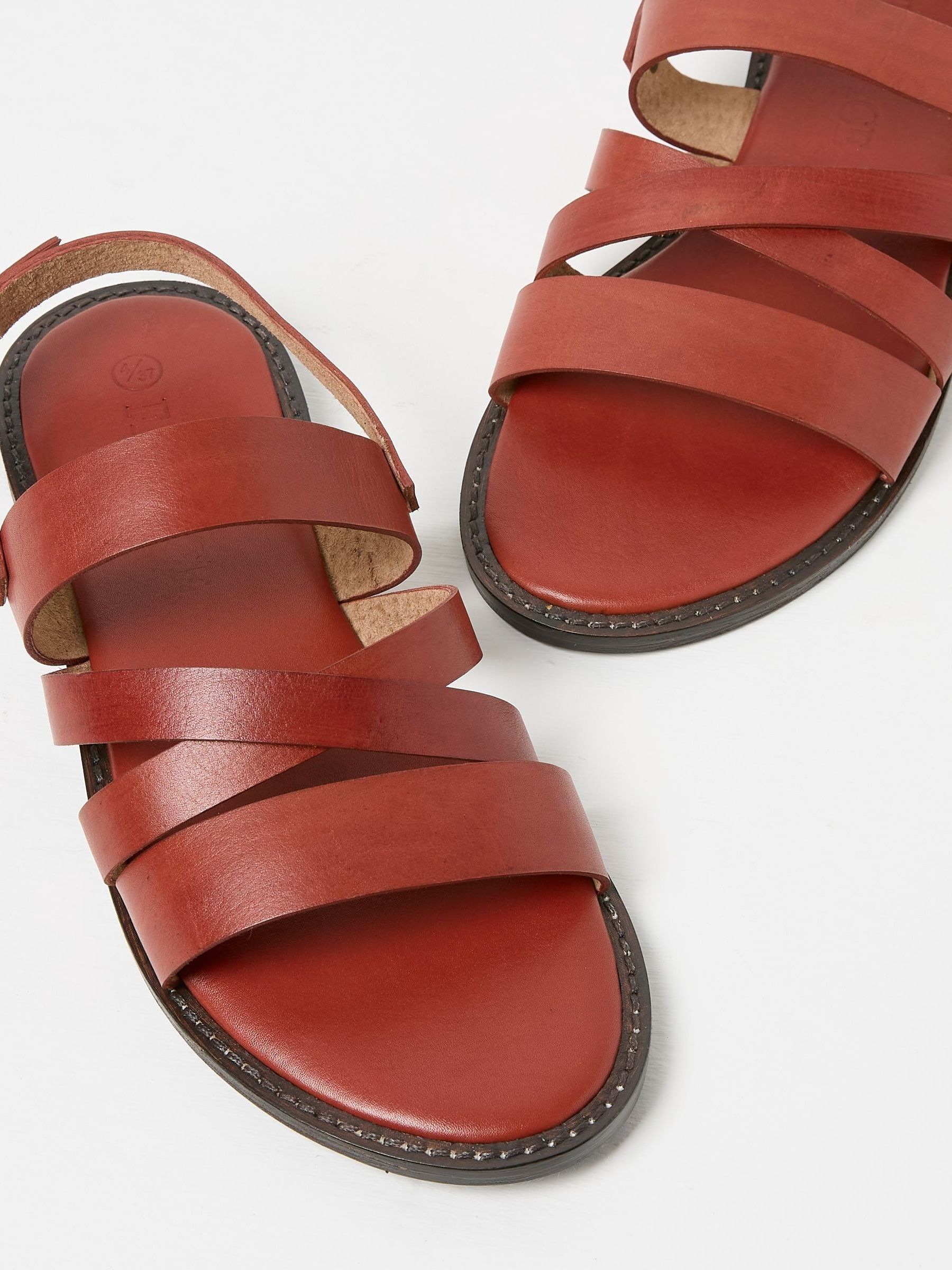 Hallie Red Leather Strap Sandals - Image 3 of 3