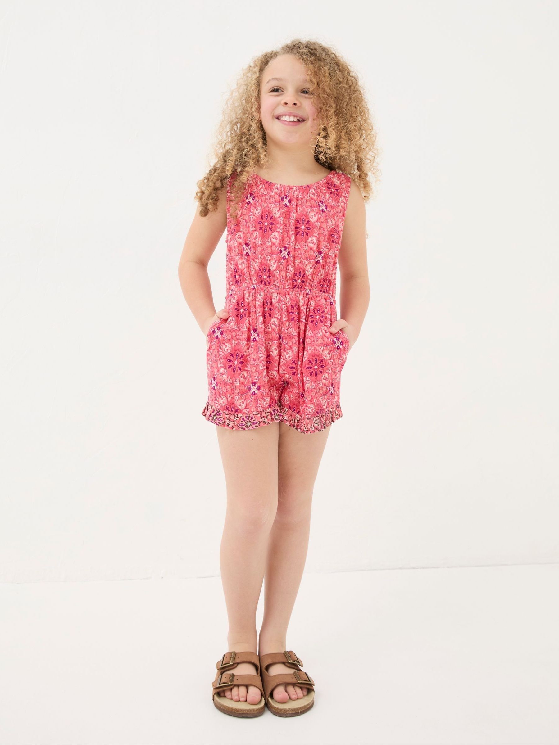 Amelia Pink Geo Playsuit - Image 1 of 5 Amelia Pink Geo Playsuit - Image 1 of 5