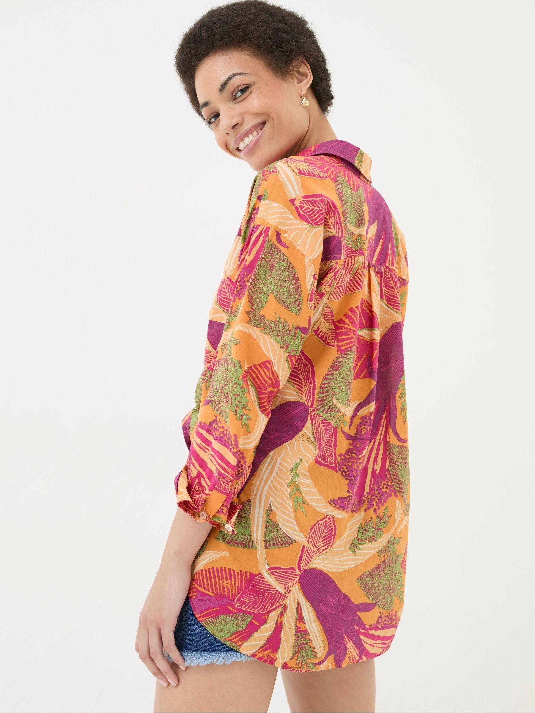 Carolin Orange Tropical Floral Shirt - Image 2 of 4