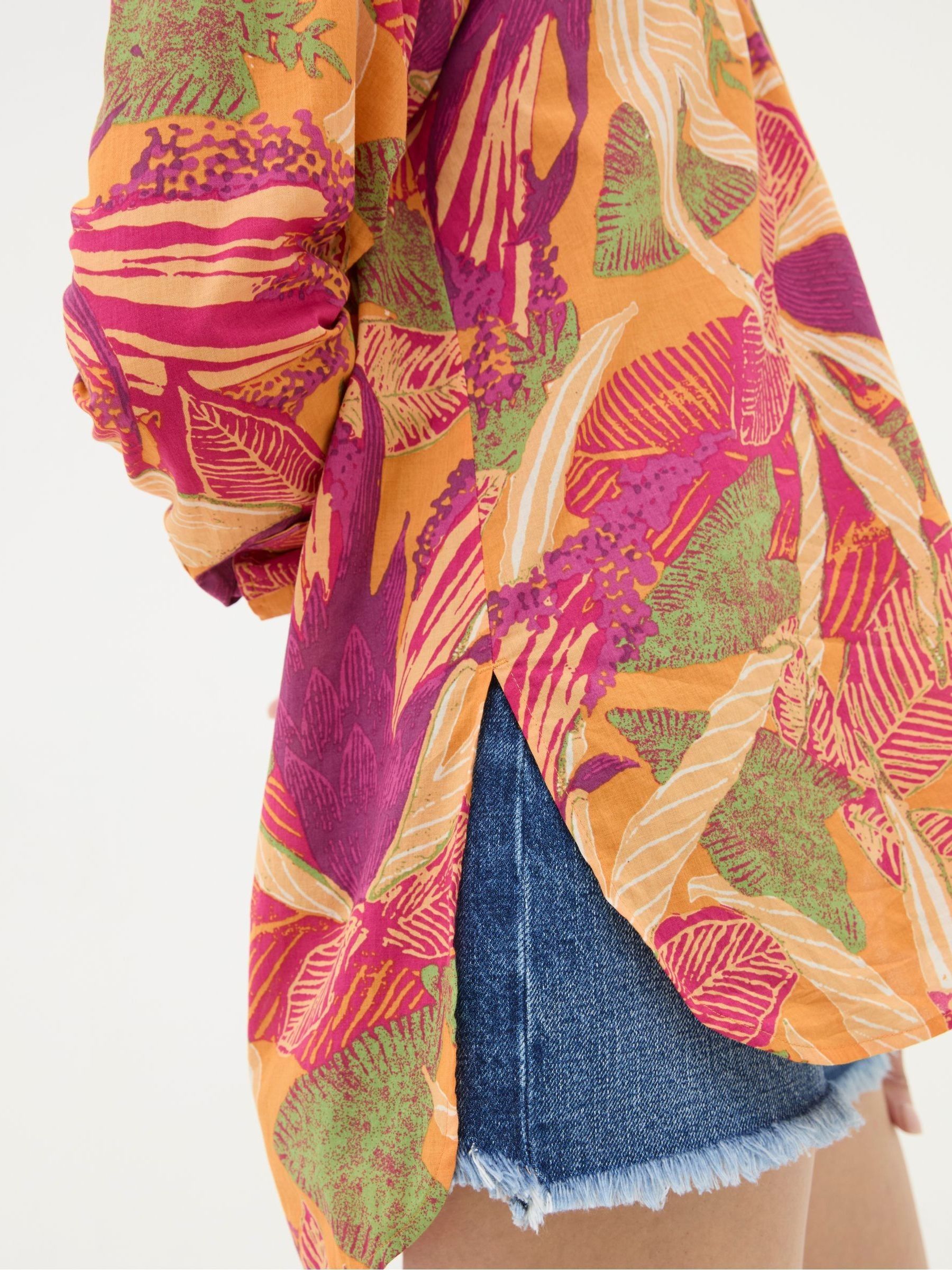 Carolin Orange Tropical Floral Shirt - Image 3 of 4