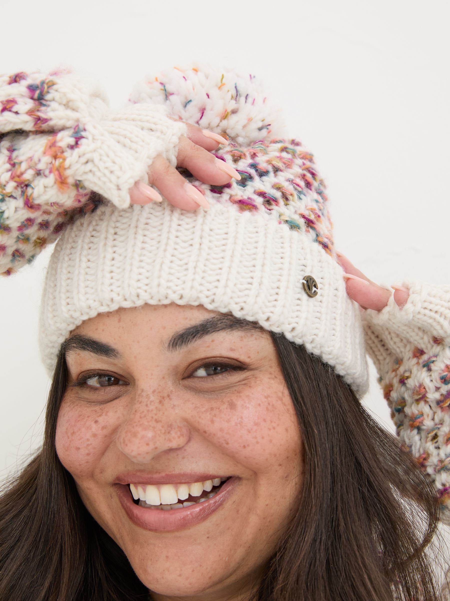 Ivory Spacedye Bobble Hat - Image 2 of 4
