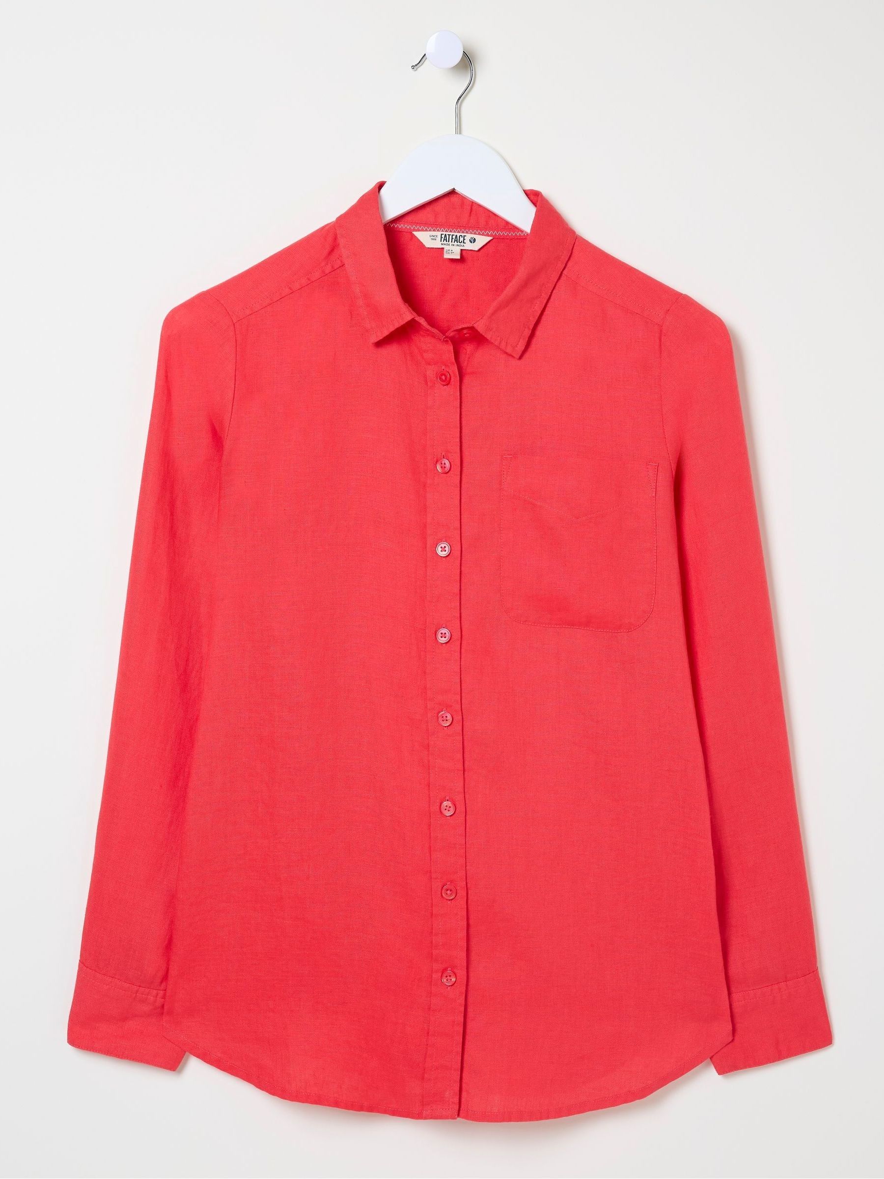 Olivia Red Linen Shirt - Image 5 of 5 Olivia Red Linen Shirt - Image 5 of 5