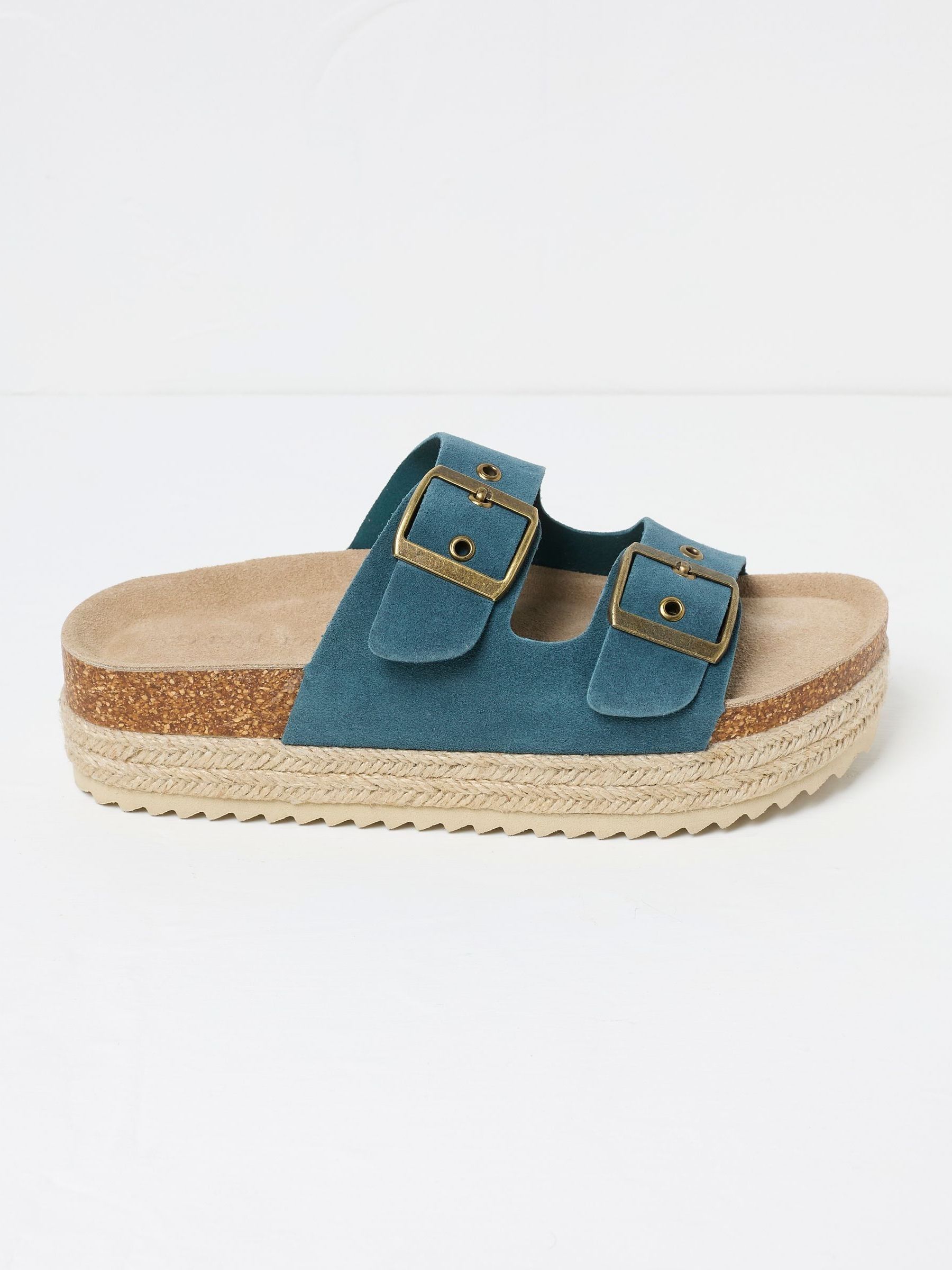 Meldon Blue Flatform Sandals - Image 1 of 3