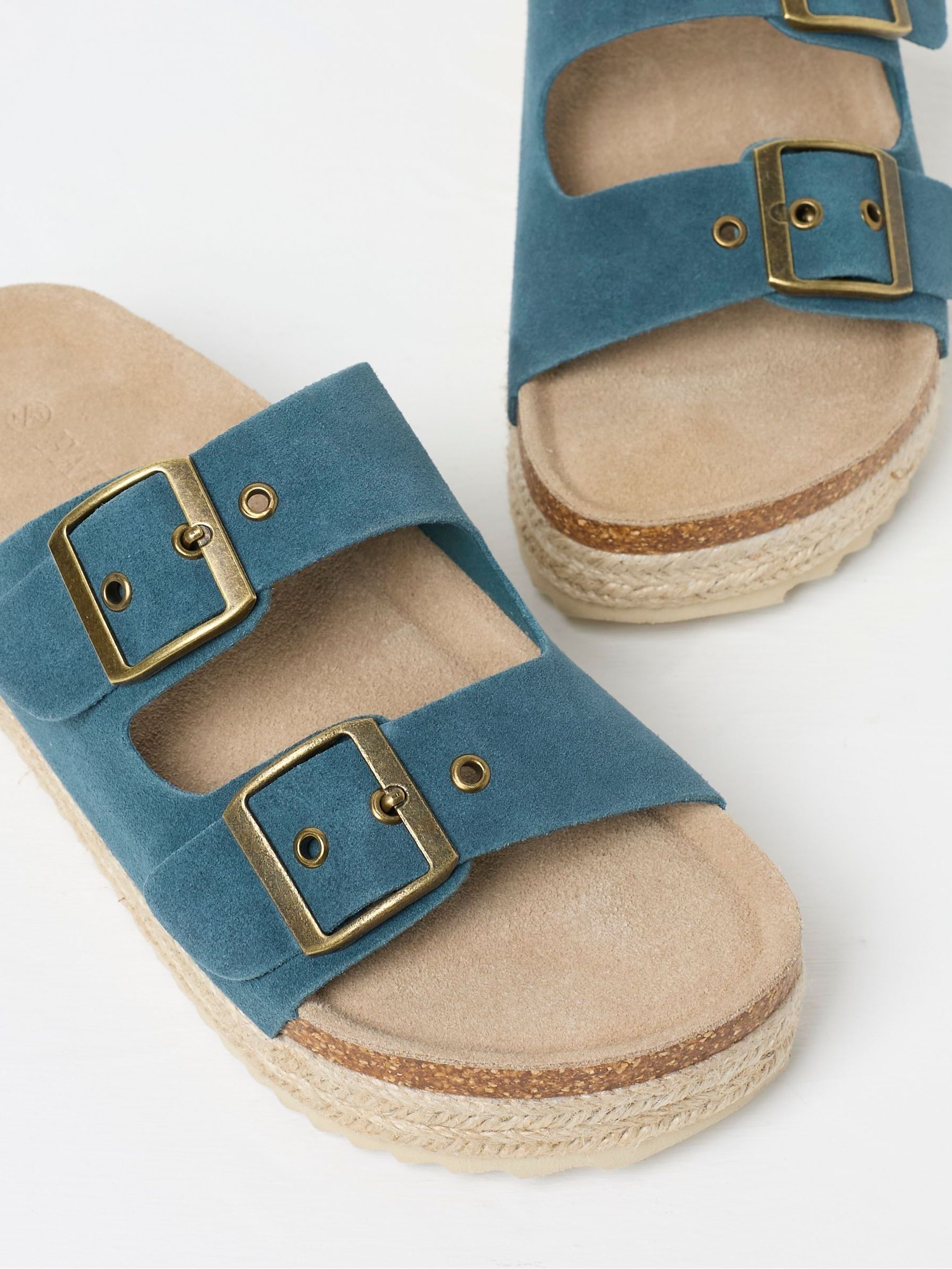 Meldon Blue Flatform Sandals - Image 2 of 3 Meldon Blue Flatform Sandals - Image 2 of 3