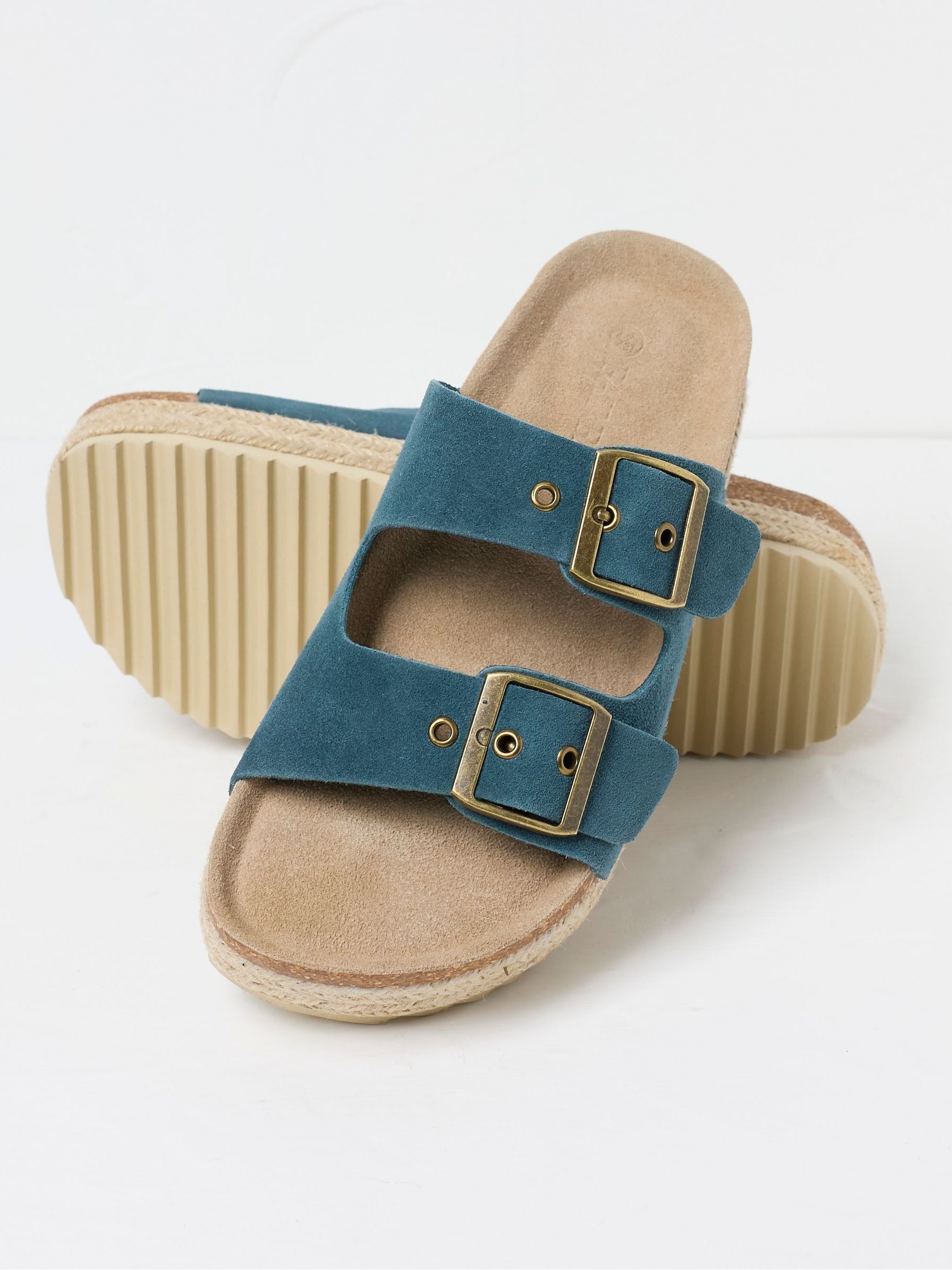 Meldon Blue Flatform Sandals - Image 3 of 3