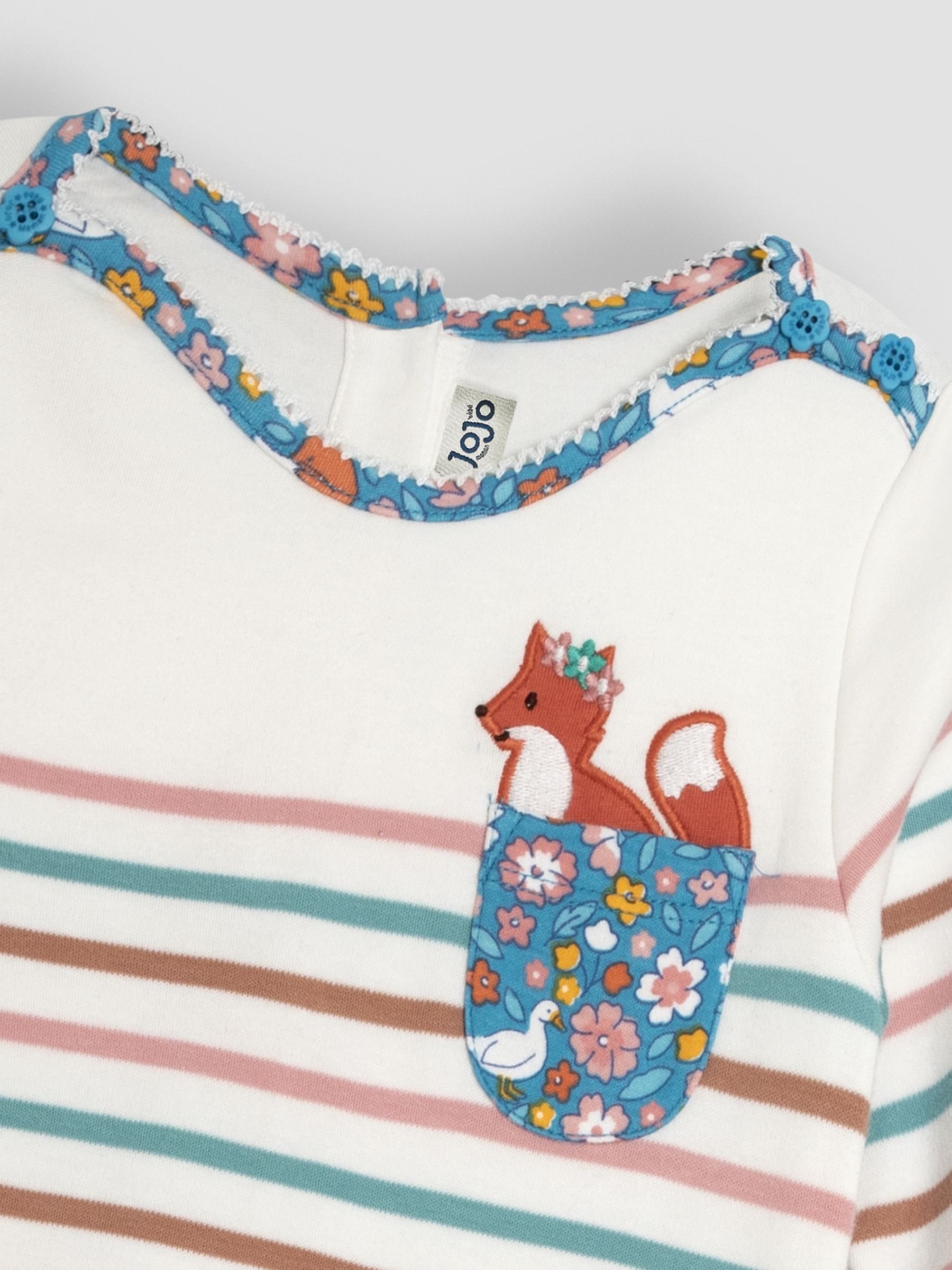 Pink Fox Cotton Long Sleeve Pocket Breton Top - Image 3 of 3