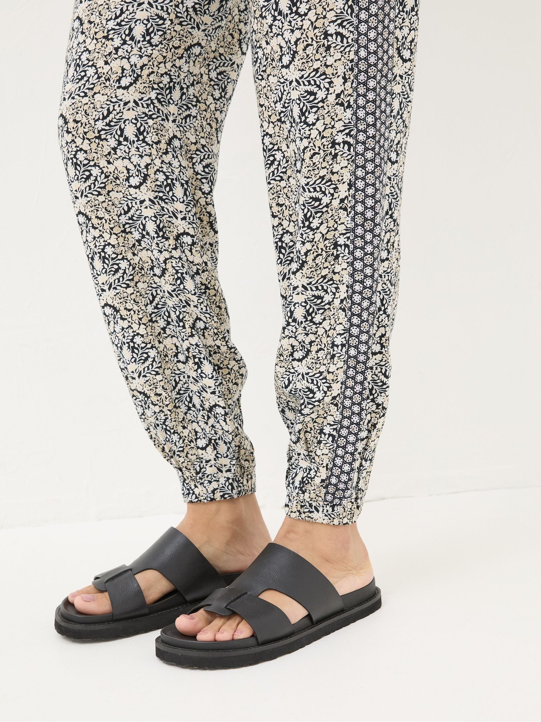 Lyme Black Inlay Floral Trousers - Image 4 of 7