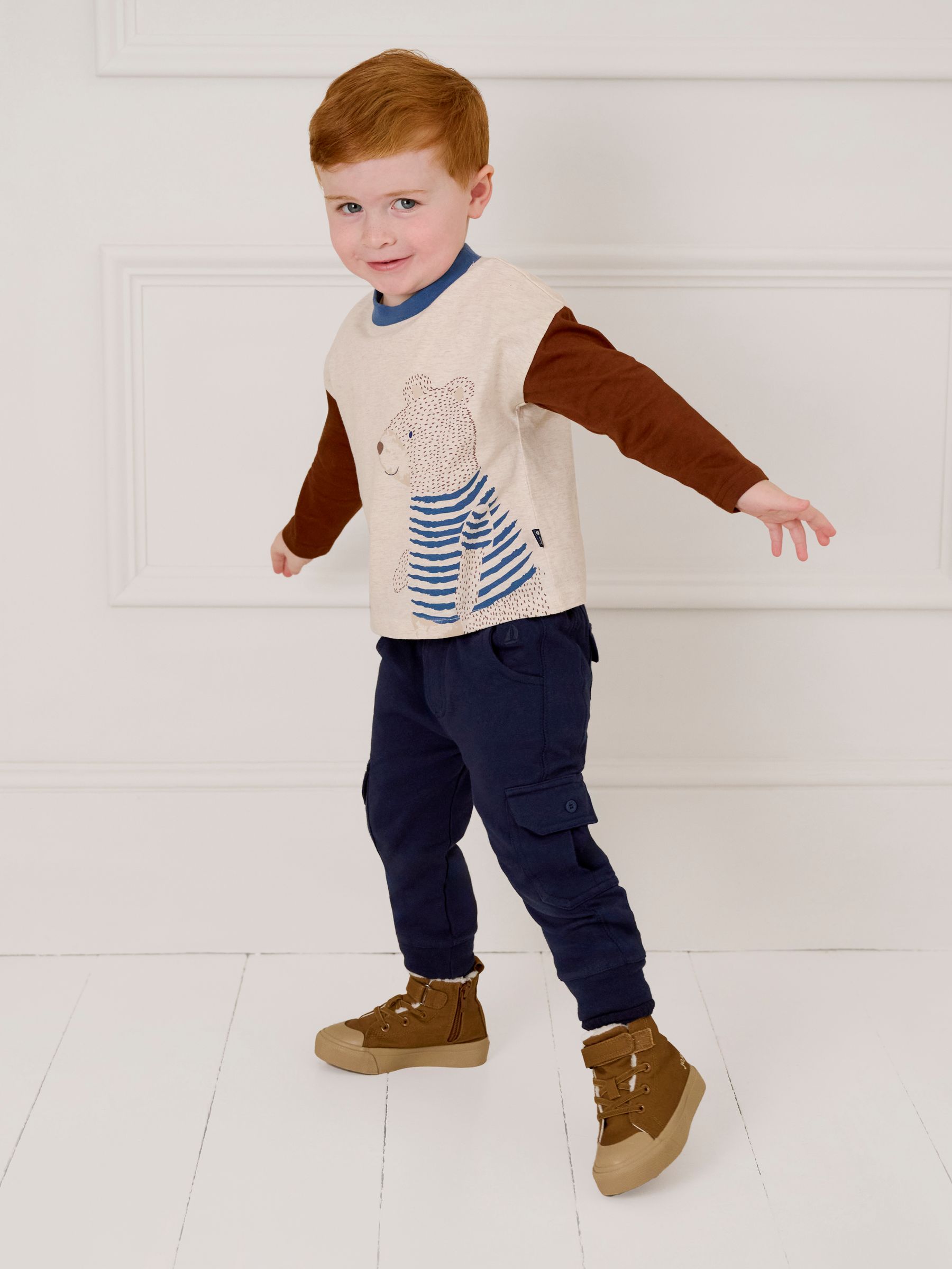 Natural Bear Colour Block Printed Top - Image 1 of 4