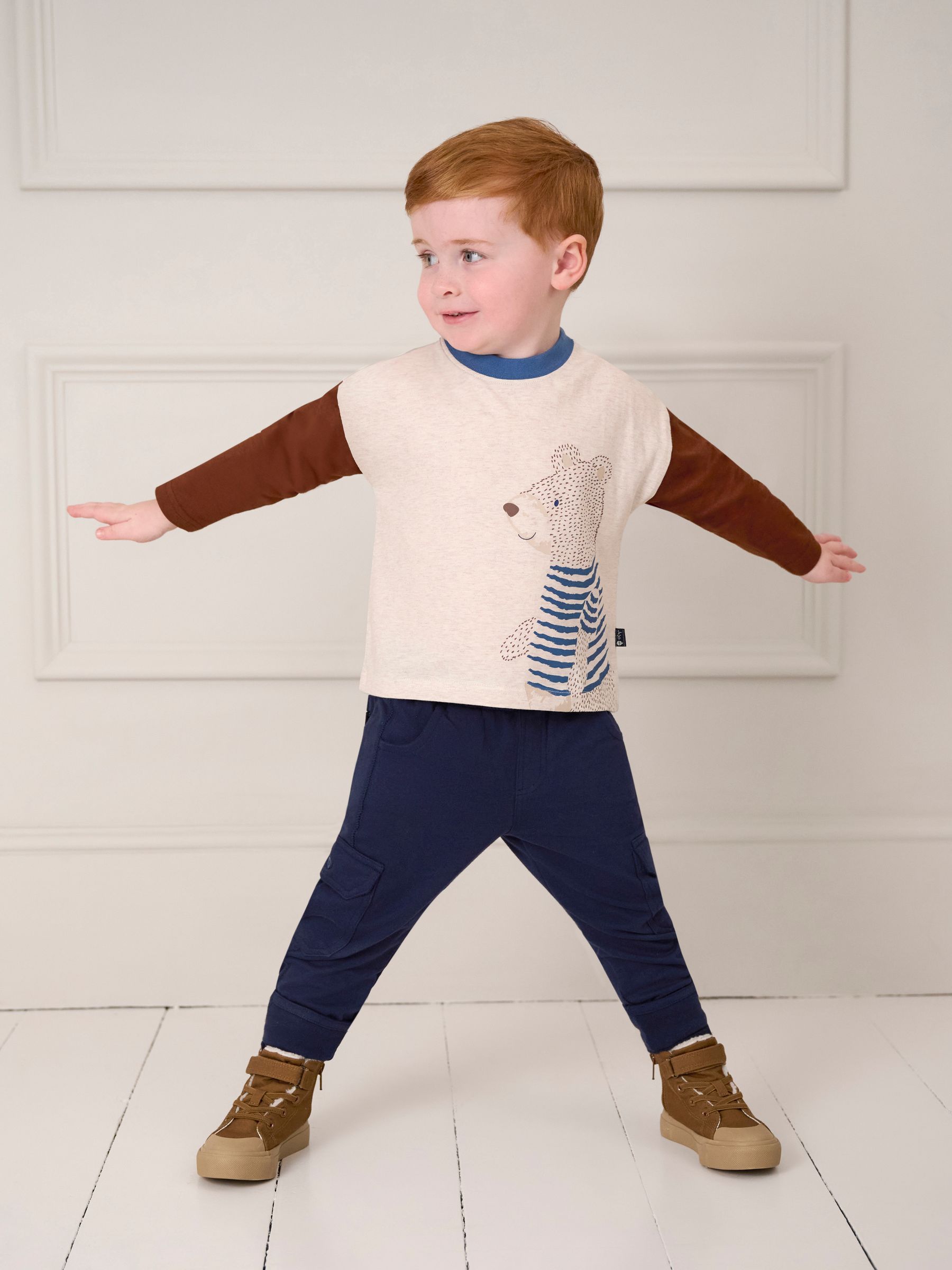 Natural Bear Colour Block Printed Top - Image 2 of 4