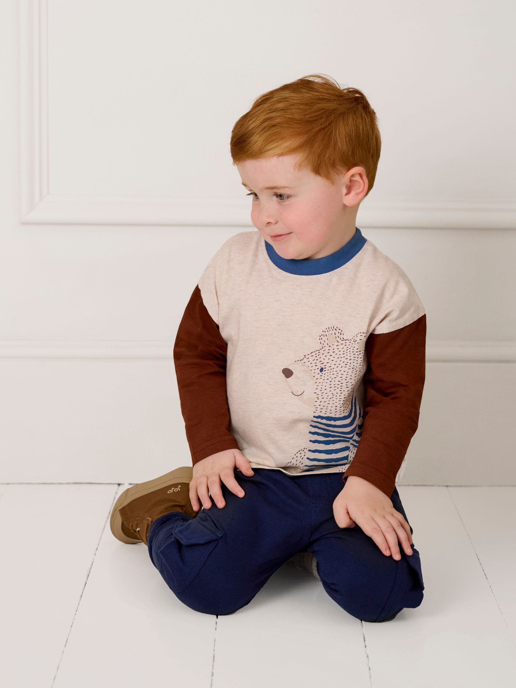 Natural Bear Colour Block Printed Top - Image 3 of 4