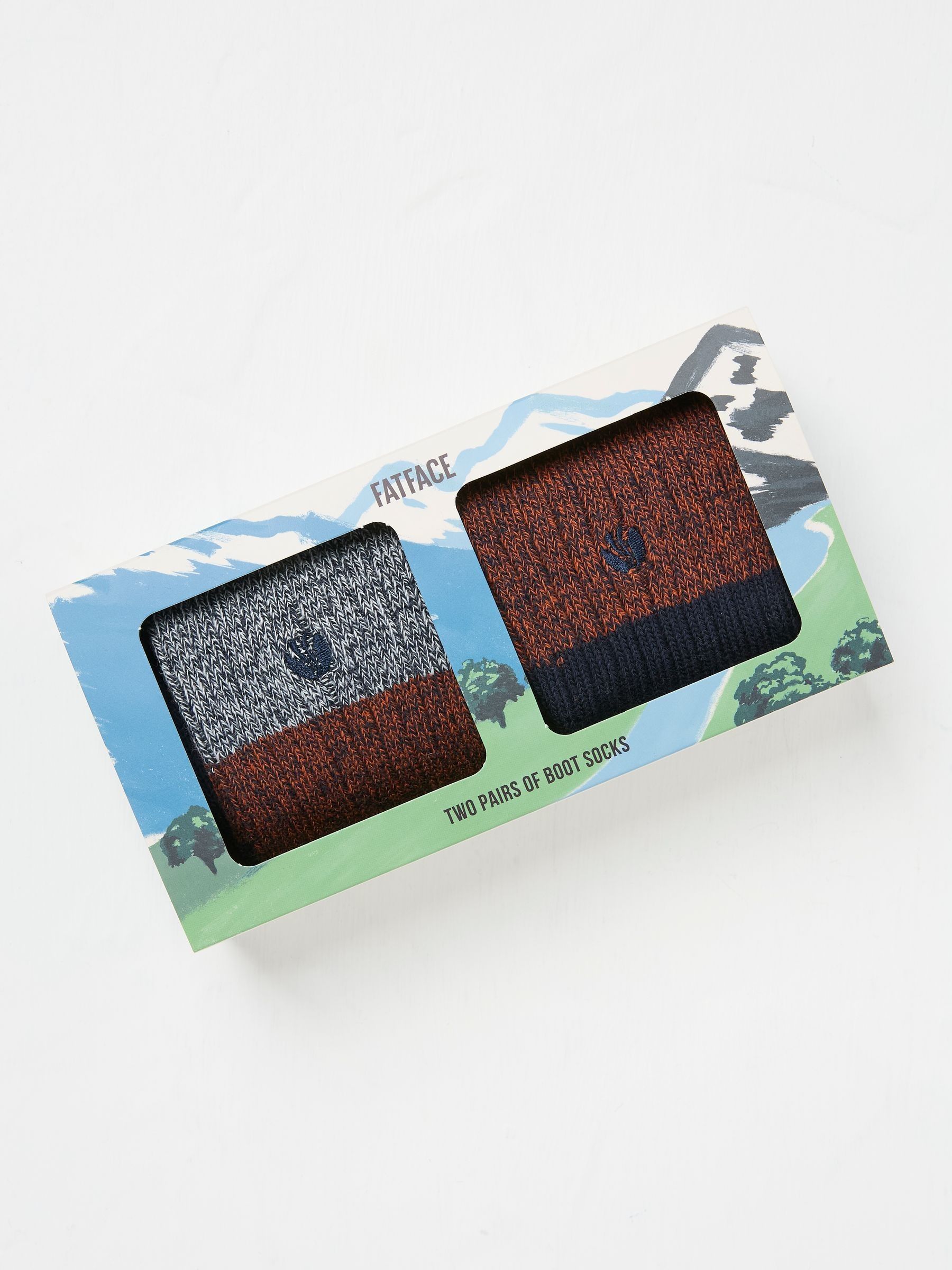 Multi Colour Boot Socks in a Box 2 Pack - Image 1 of 2