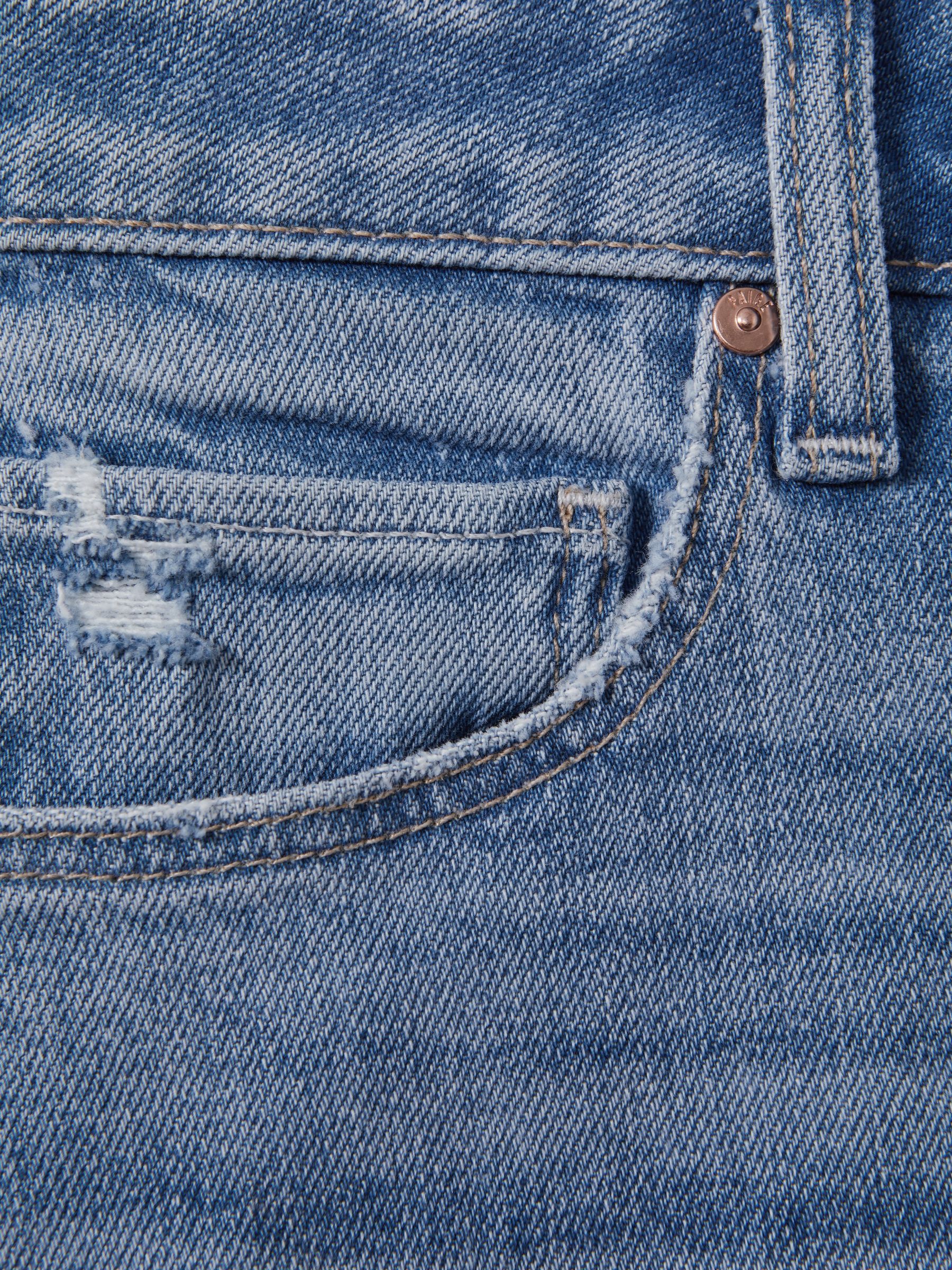 Paige Raw Hem Denim Shorts in Denim Blue - Image 5 of 5