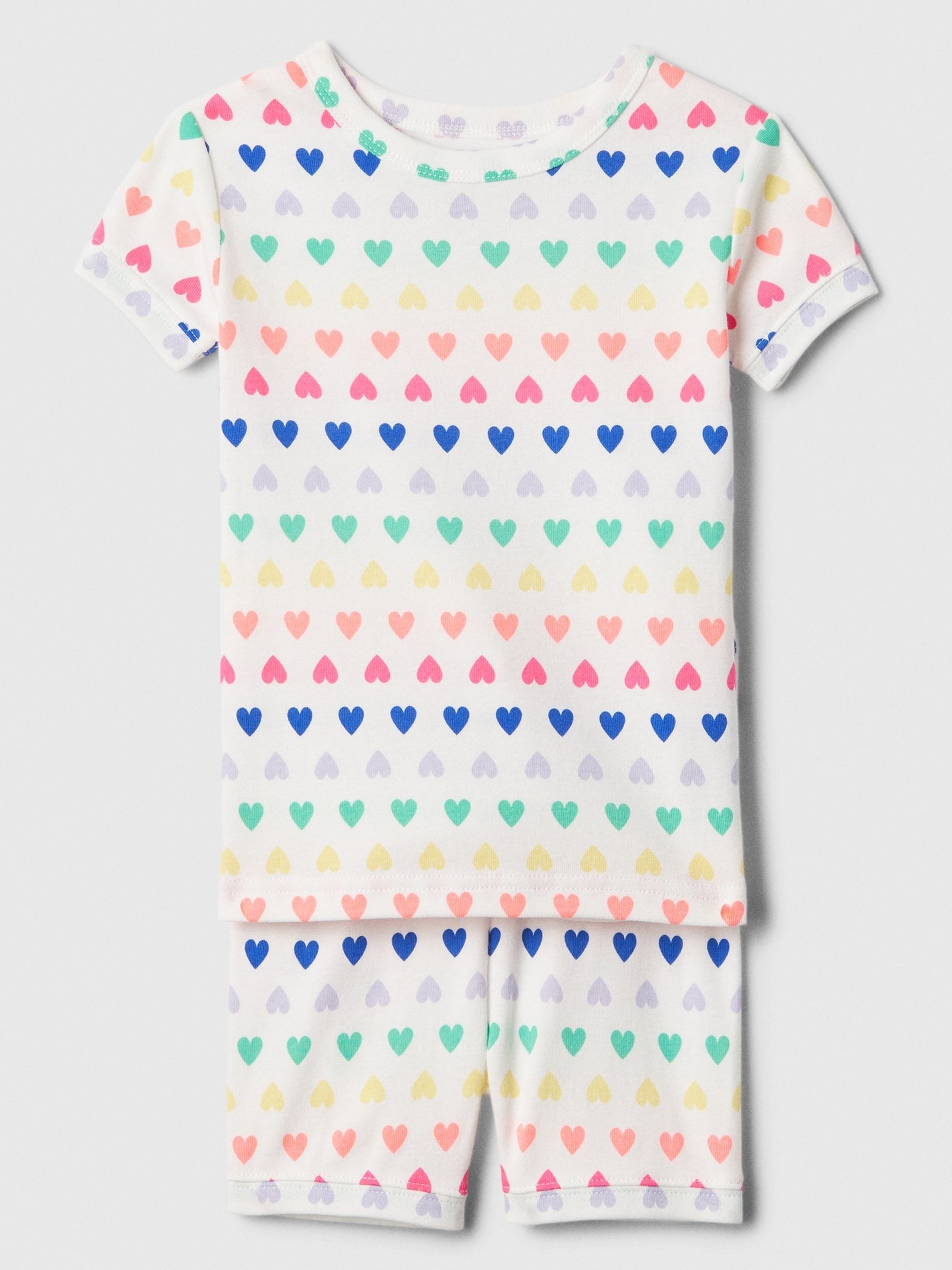 White Heart Cotton Short Pyjama Set (6mths-5yrs) - Image 1 of 3