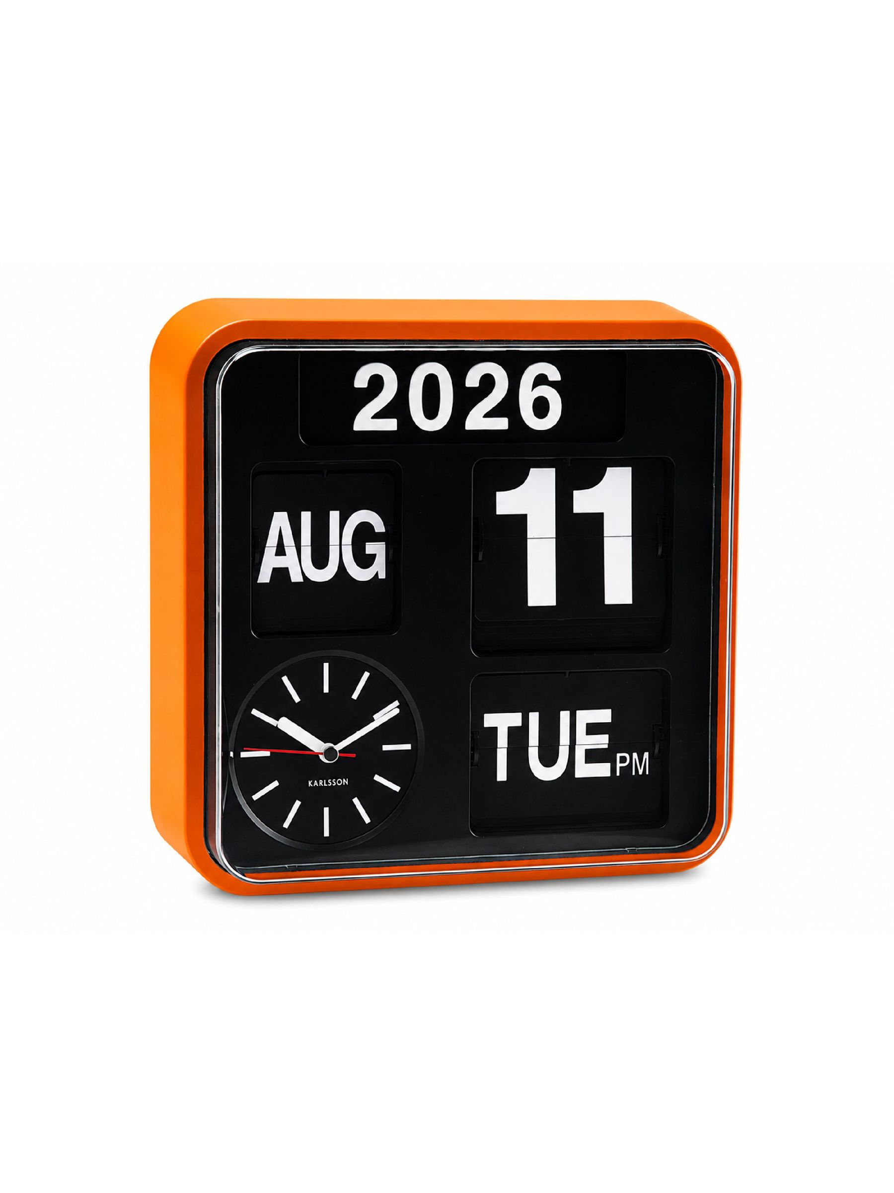 Karlsson Orange Mini Flip Wall Clock | Made