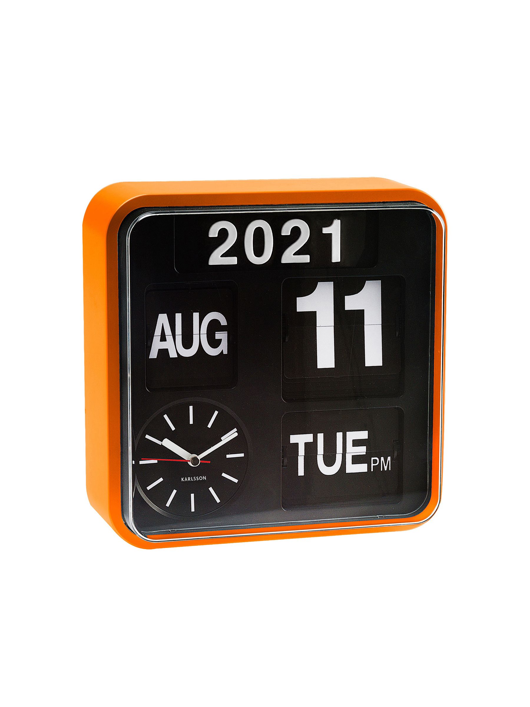 Karlsson Orange Mini Flip Wall Clock - Image 2 of 2