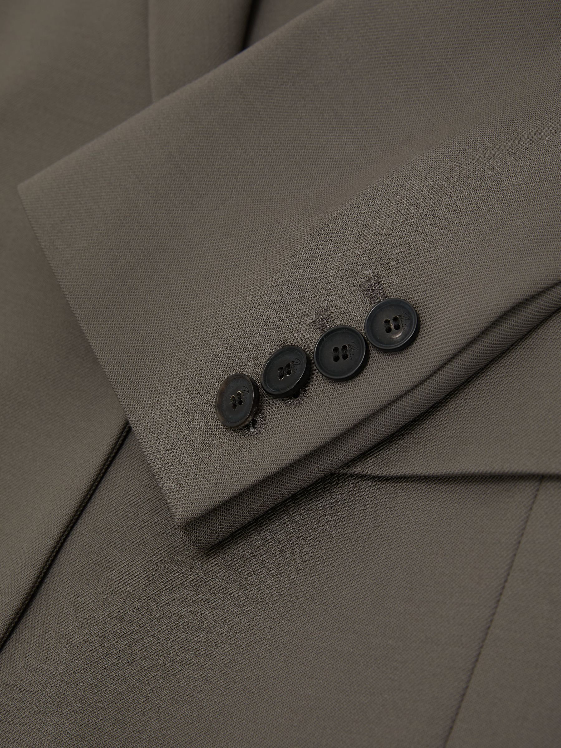 Petite Wool-Blend Double-Breasted Oversized Suit Blazer in Sage Green - Image 9 of 10