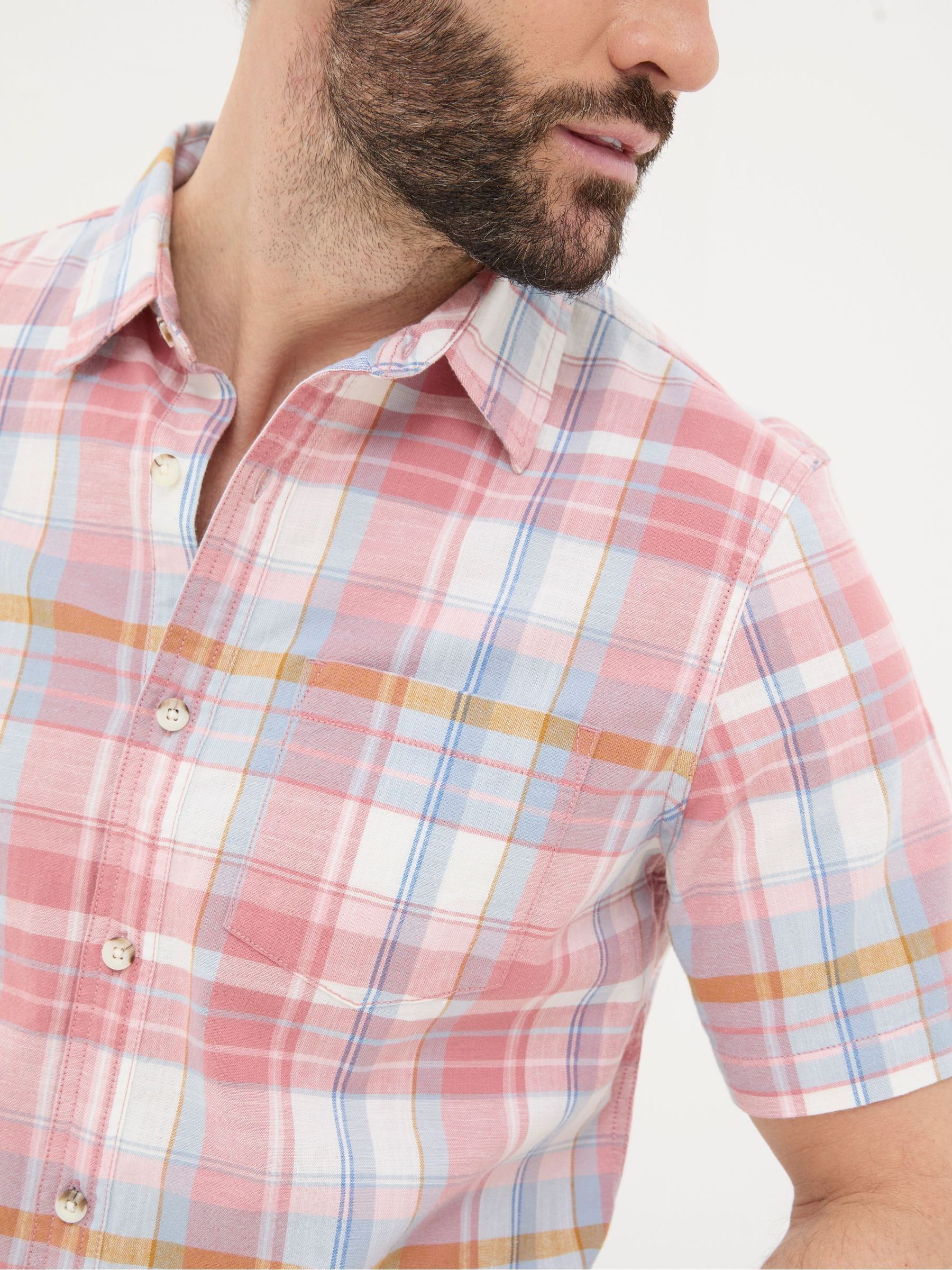 Pink Short Sleeve Baston Check Shirt - Image 4 of 5