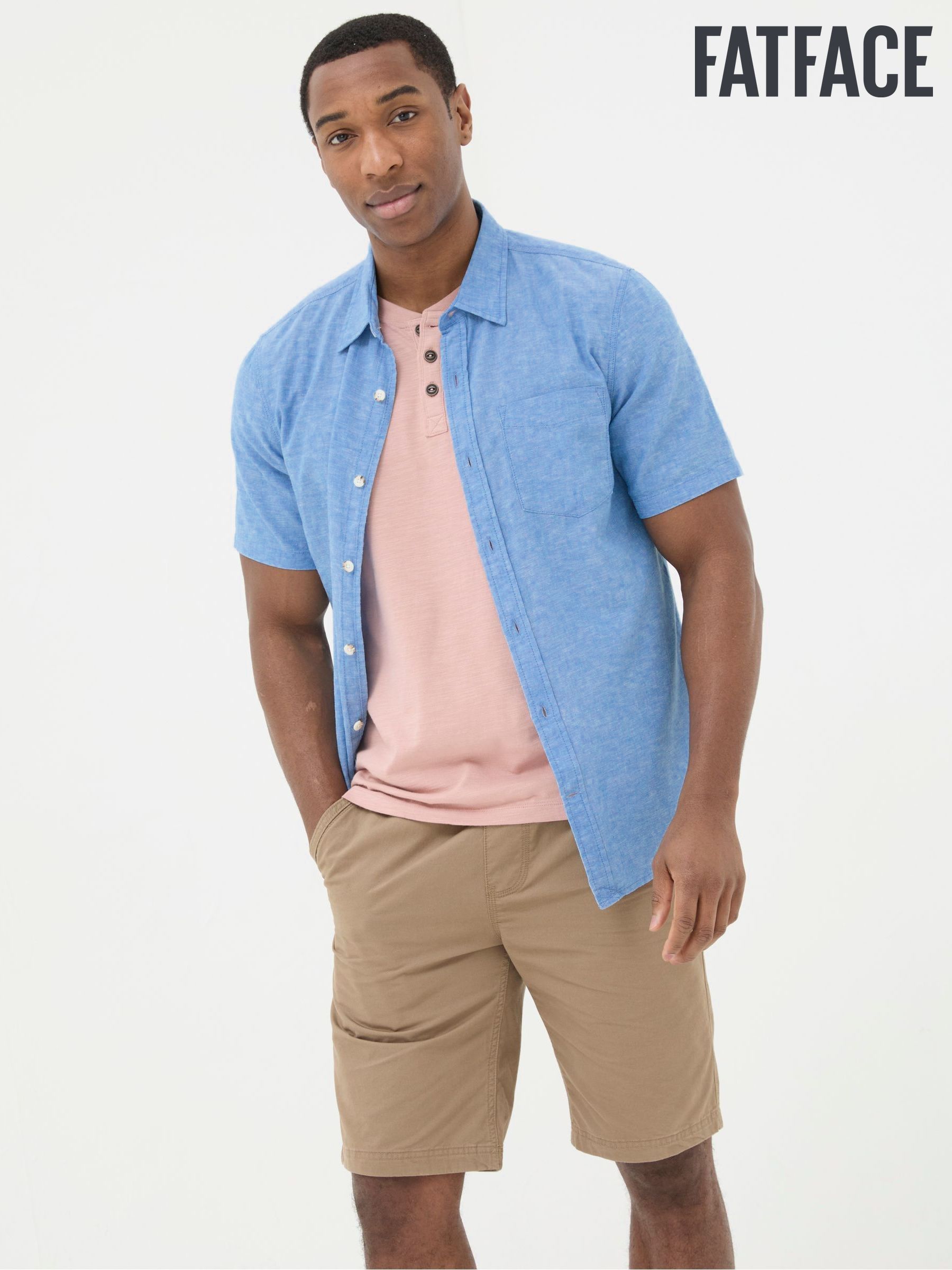 Bugle Blue Linen Cotton Shirt - Image 4 of 6