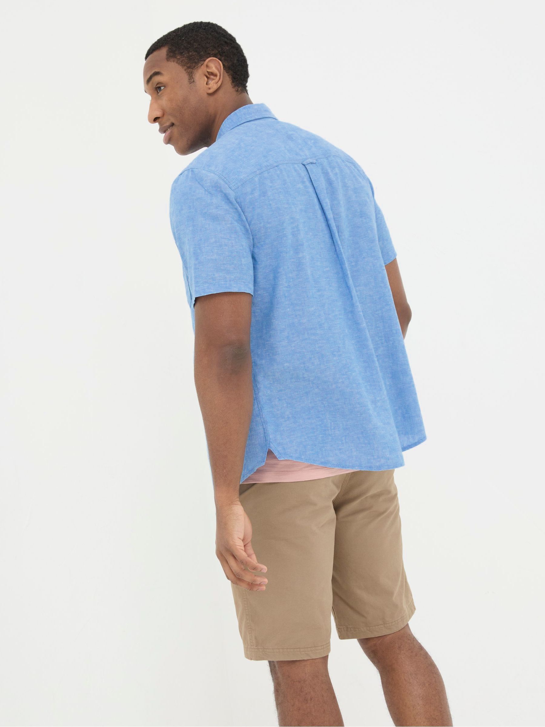 Bugle Blue Linen Cotton Shirt - Image 6 of 6