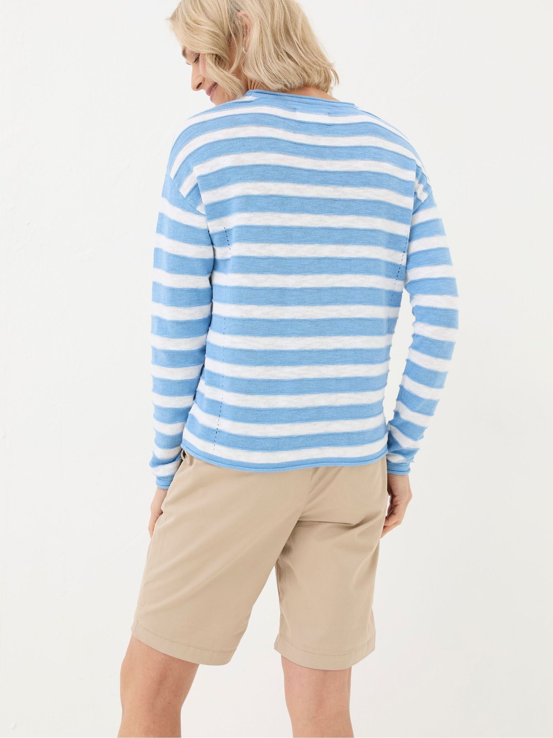 Isabelle Blue Cotton Linen Jumper - Image 2 of 5