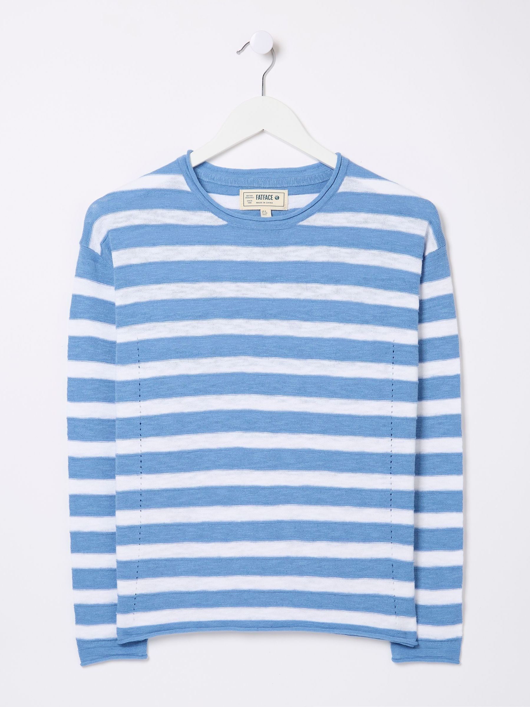 Isabelle Blue Cotton Linen Jumper - Image 5 of 5