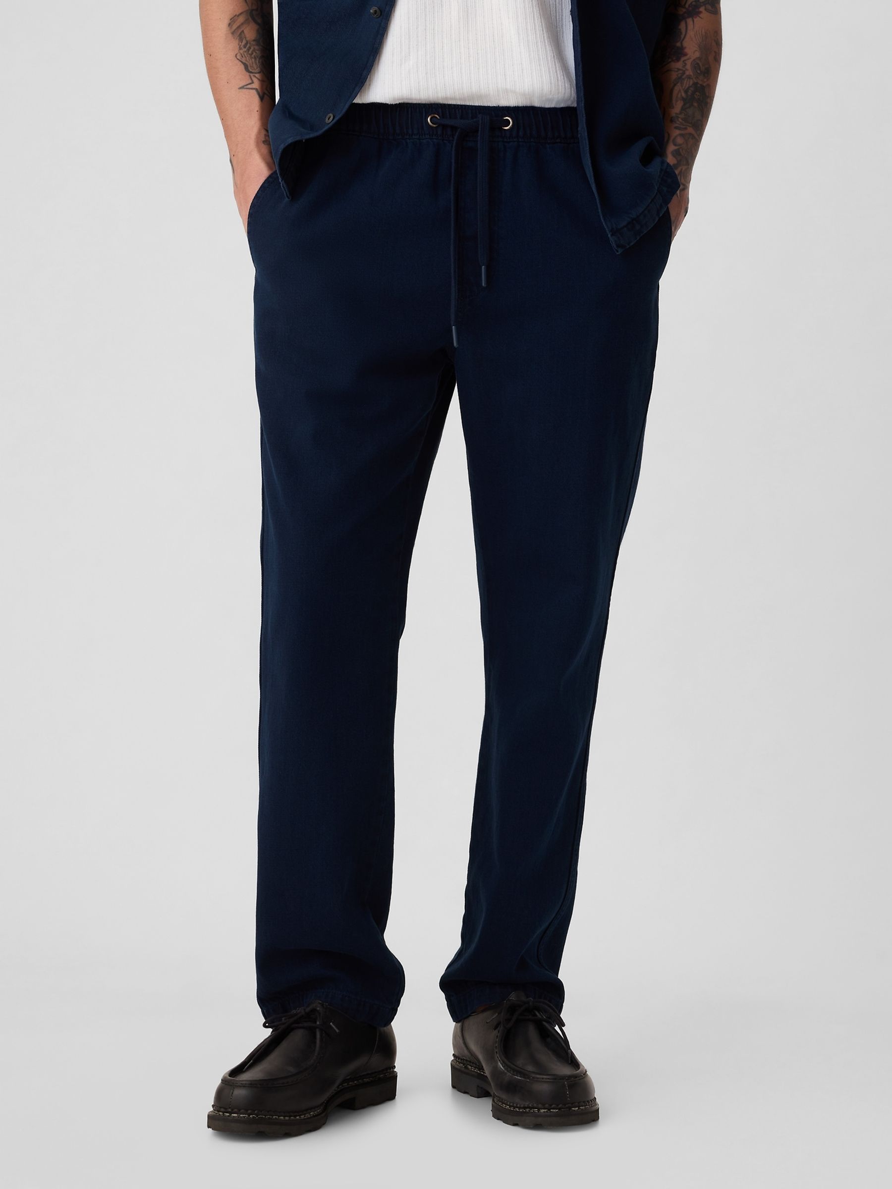 Navy Blue 90s Loose Pull On Jogger Jeans - Image 1 of 1