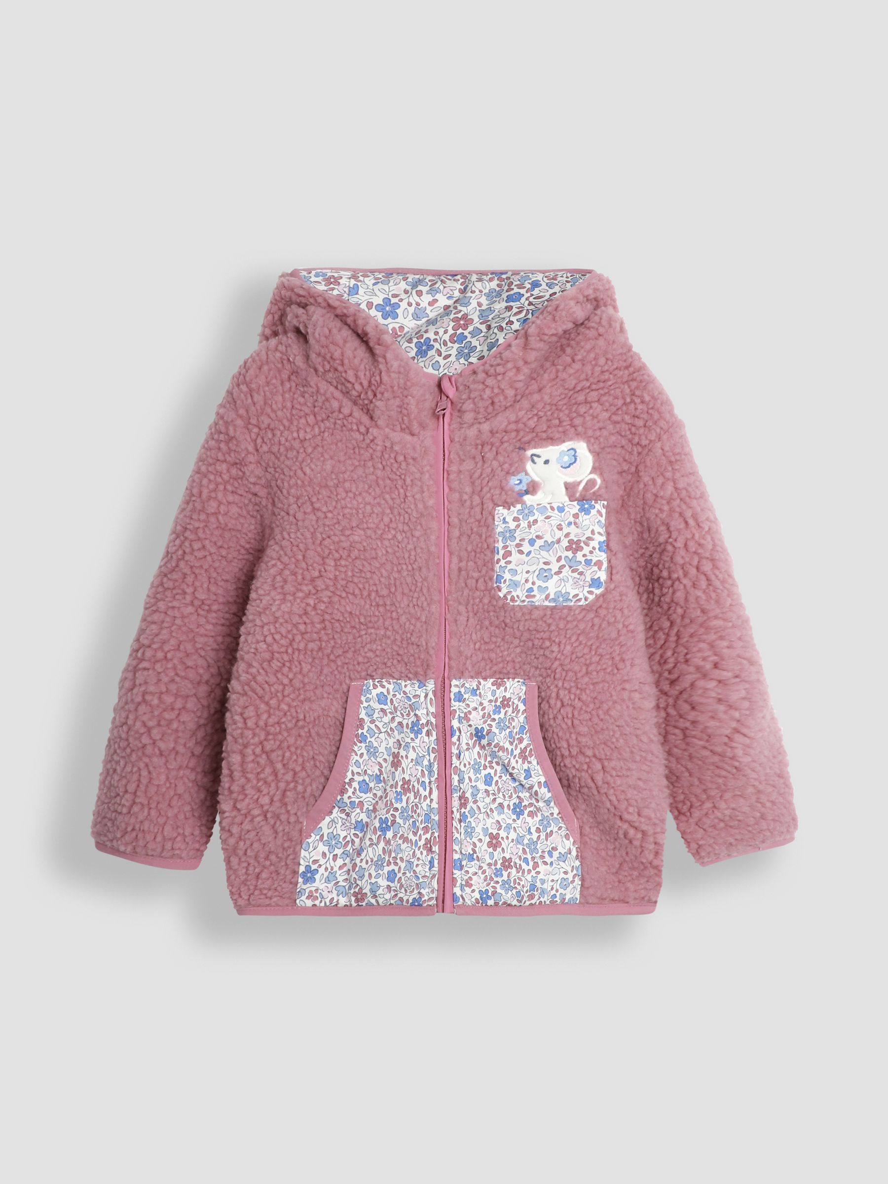 Pink Mouse Reversible Hooded Teddy Fleece - Image 4 of 7